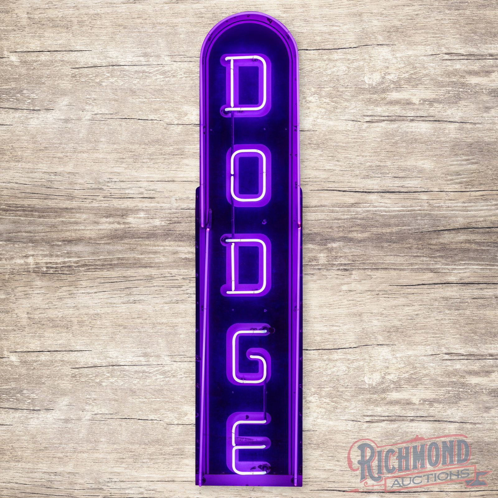 Dodge Cars Trucks 9' Vertical Single Sided Porcelain Factory Neon Sign (1 of 5)