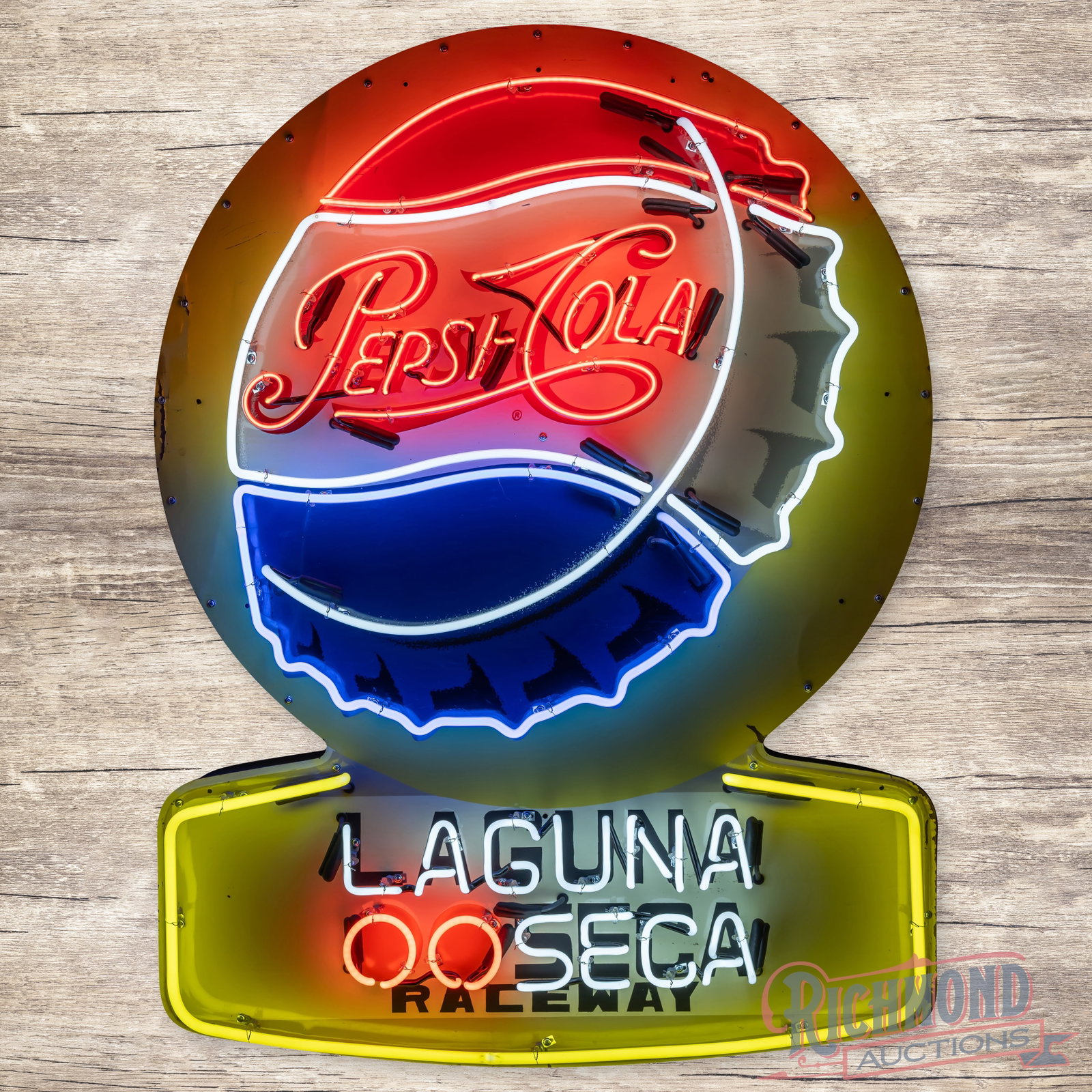 Pepsi Cola Die Cut Laguna Seca Single Sided Tin Neon Sign (1 of 4)