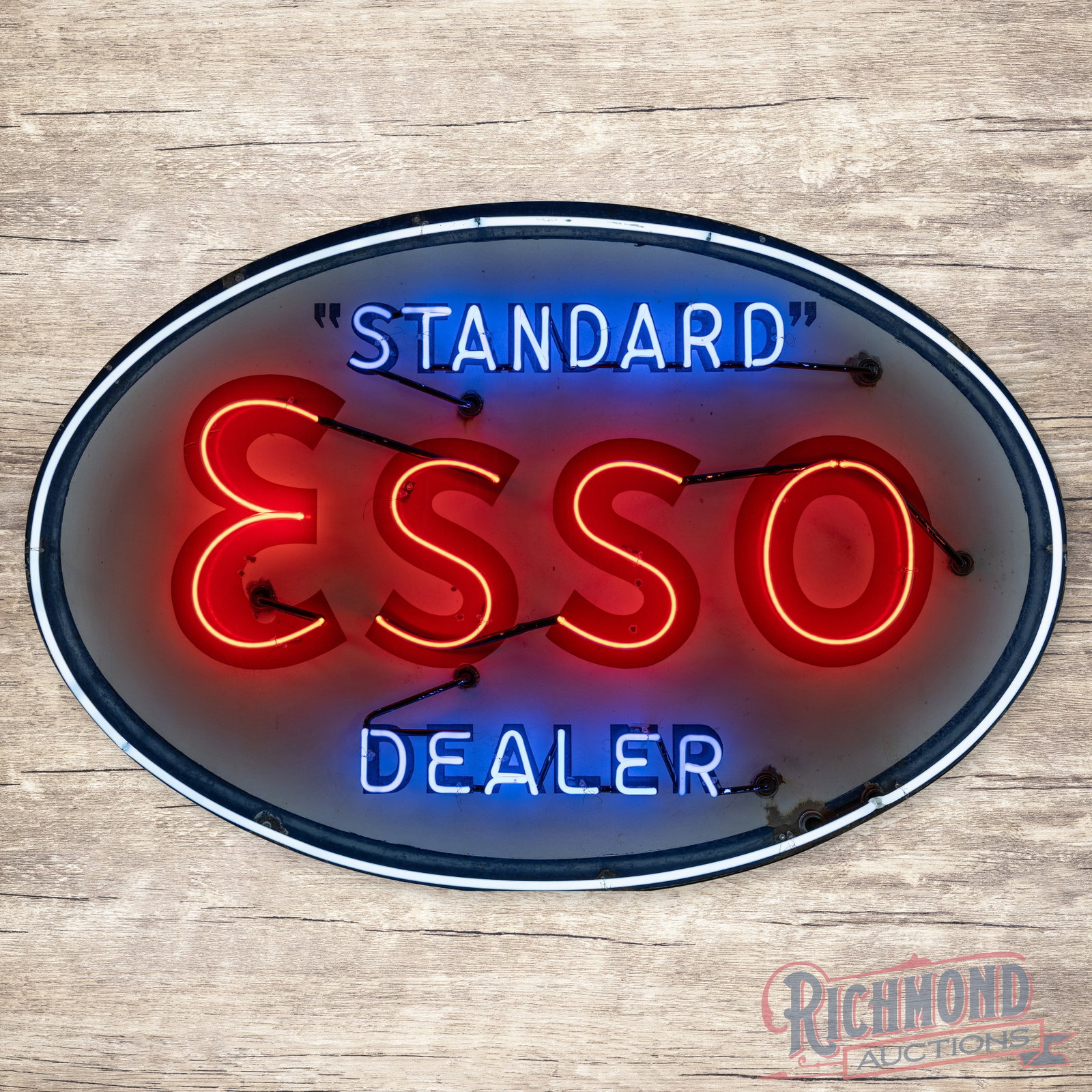 Standard Esso Dealer 5' Single Sided Porcelain Neon Sign "Minor" (1 of 4)