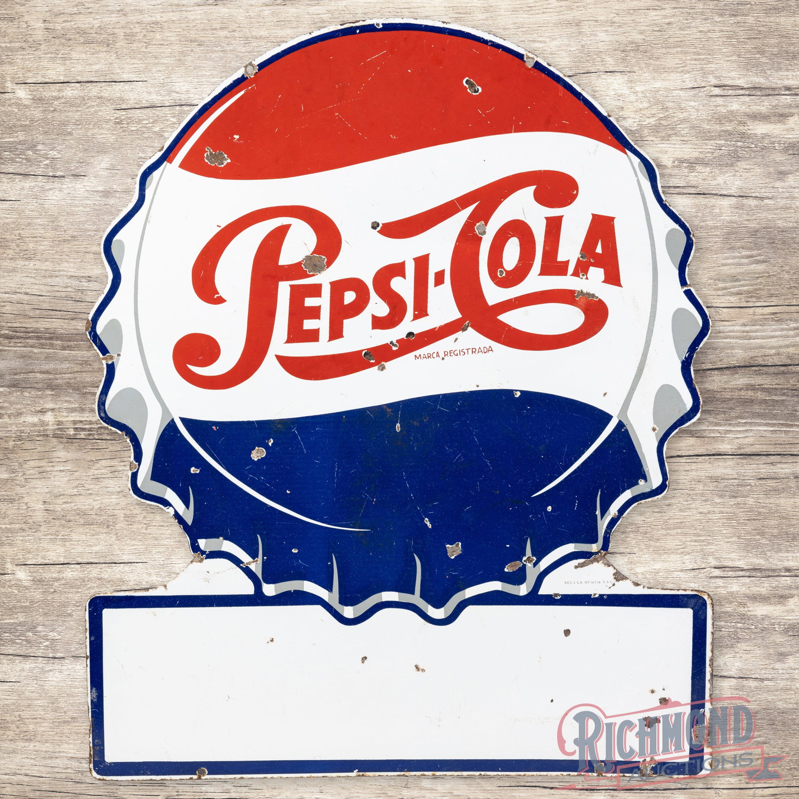 Pepsi Cola Die Cut Double Sided Porcelain Bottlecap Sign (1 of 3)