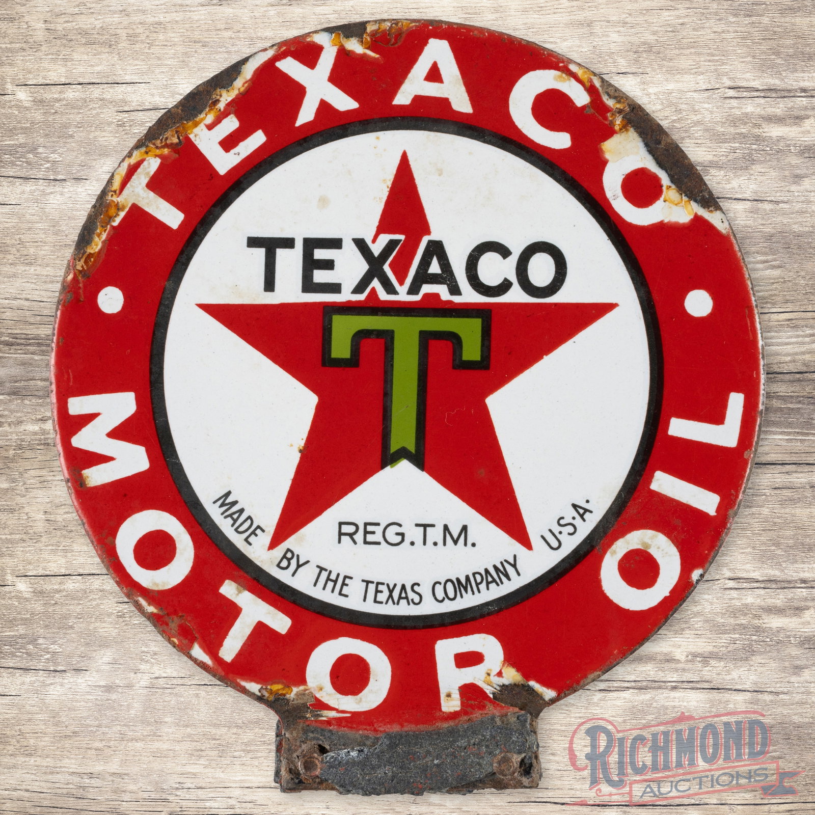 Texaco Motor Oil Lubester Paddle Sign Double Sided Porcelain (1 of 3)