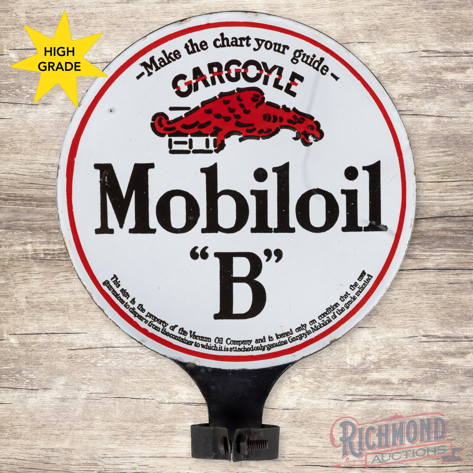 Mobiloil "B" Gargoyle Double Sided Porcelain Paddle Sign (1 of 4)