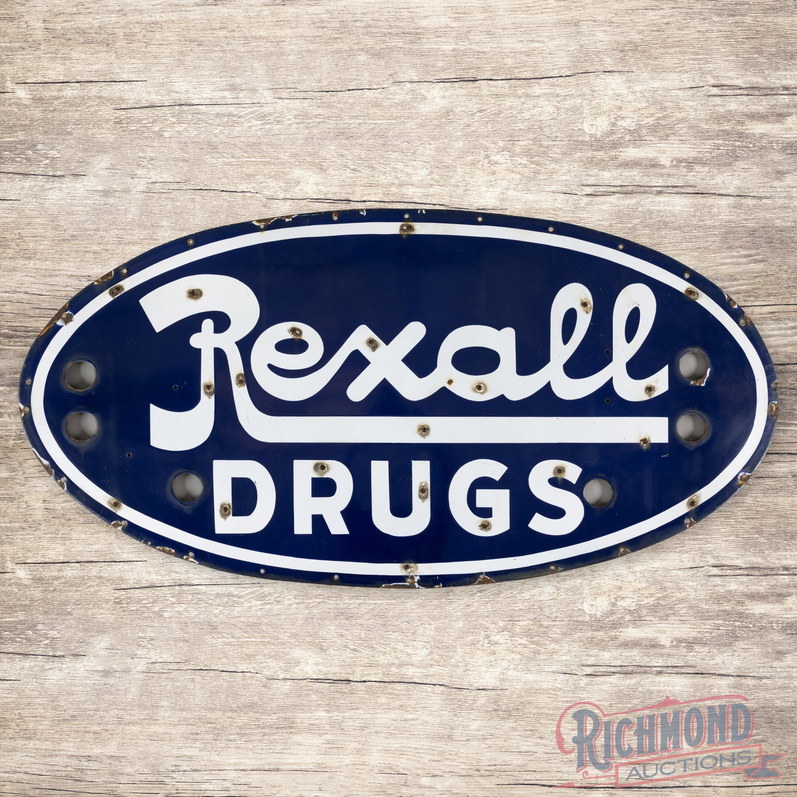 Rexall Drugs 48" Single Sided Porcelain Neon Sign Skin (1 of 3)