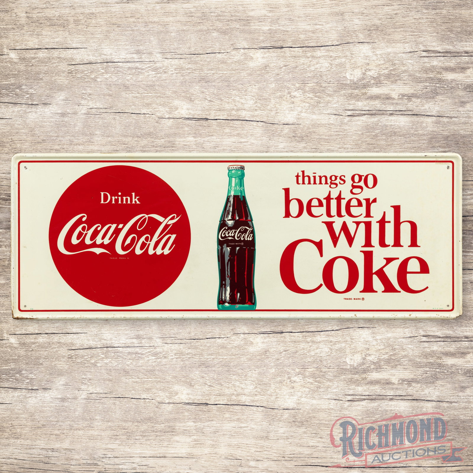 Drink Coca Cola Things Go Better with Coke Single Sided Tin Sign (1 of 3)