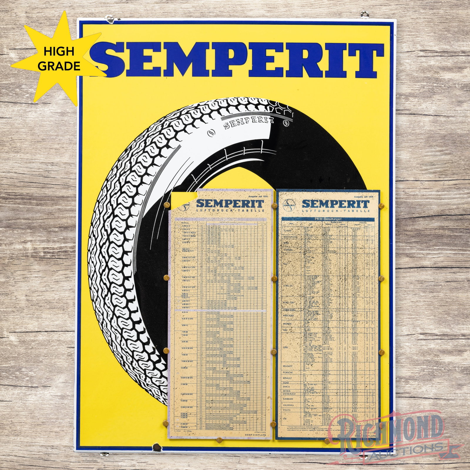 Semperit Tires 3' Single Sided Porcelain Sign (1 of 3)