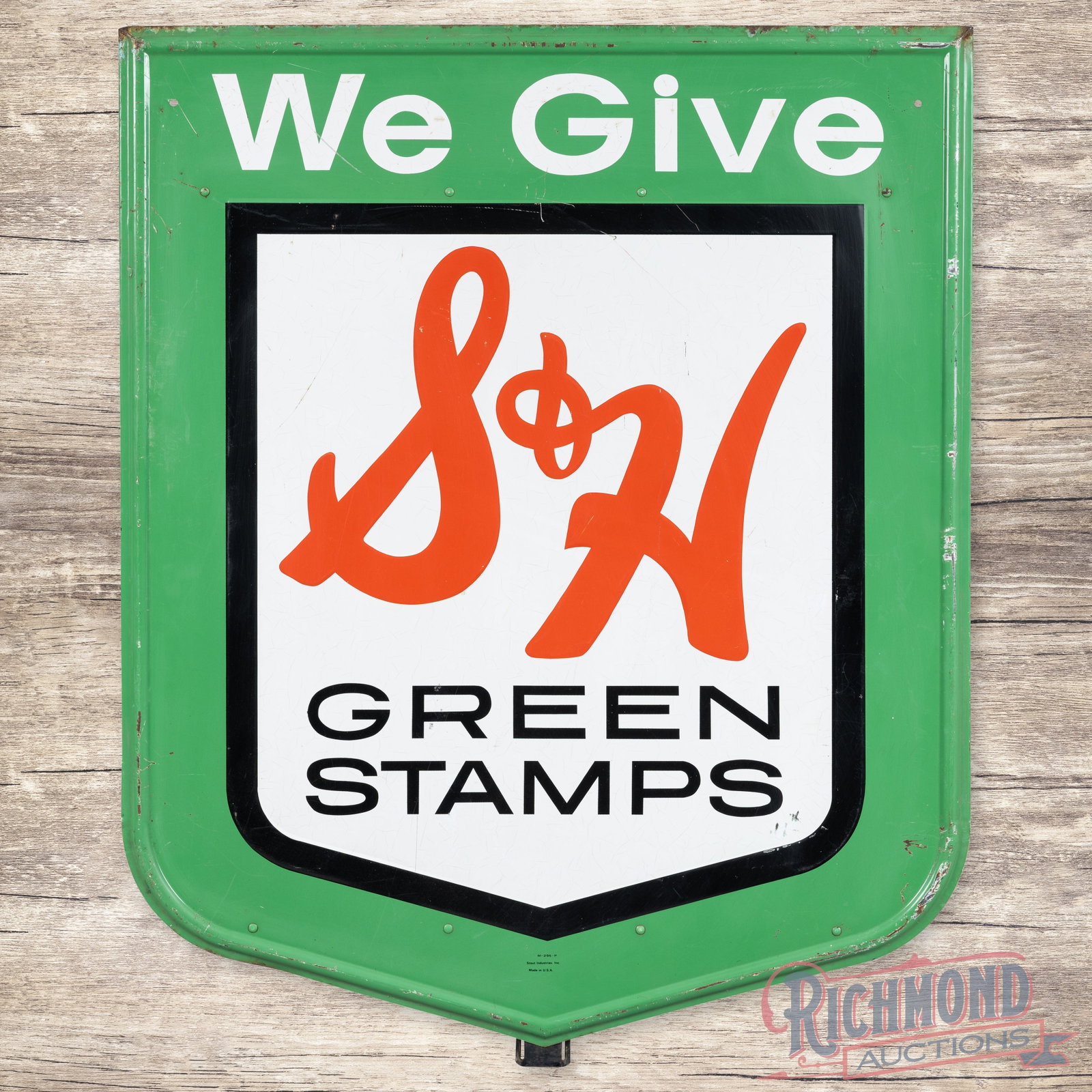 We Give S&H Green Stamps Emb. Die Cut Single Sided Tin Sign (1 of 3)