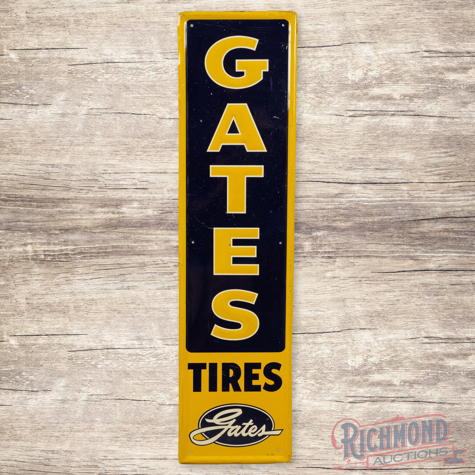 Gates Tires 4.5' Emb. Single Sided Tin Sign (1 of 3)