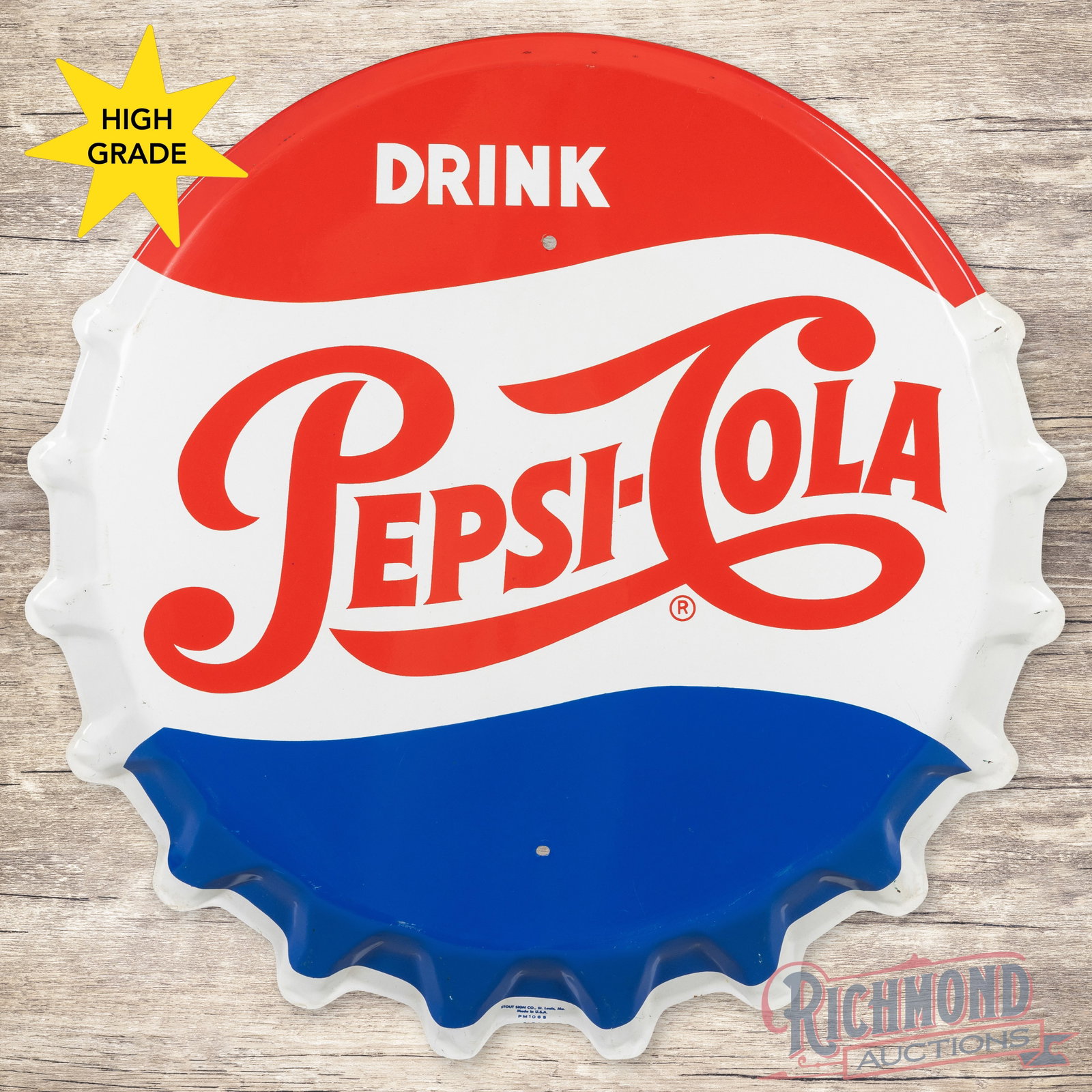 Drink Pepsi Cola 3D Single Sided Tin Bottle Cap Sign (1 of 3)