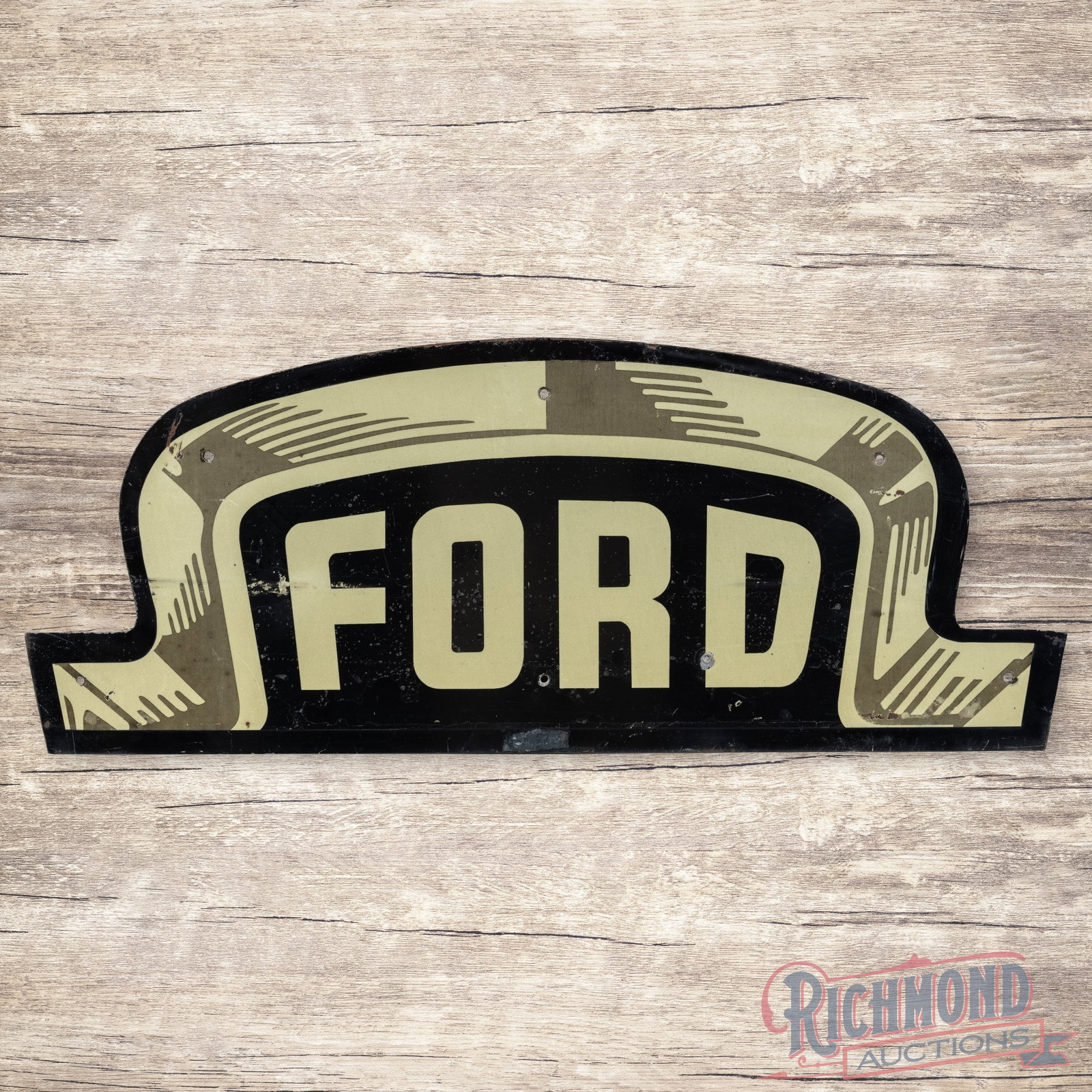 Ford America's V8 Single Sided Tin Die Cut Crest Sign Attachment (1 of 3)