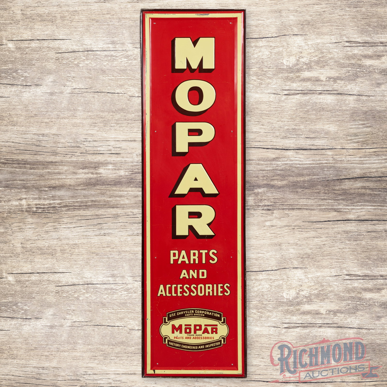 Mopar Parts and Accessories 5' Emb. Single Sided Tin Sign w/ Logo (1 of 3)