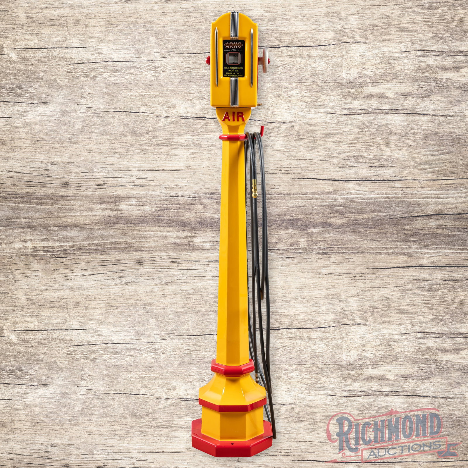 Arno Romort Restored Air Meter On Pedestal Yellow (1 of 5)