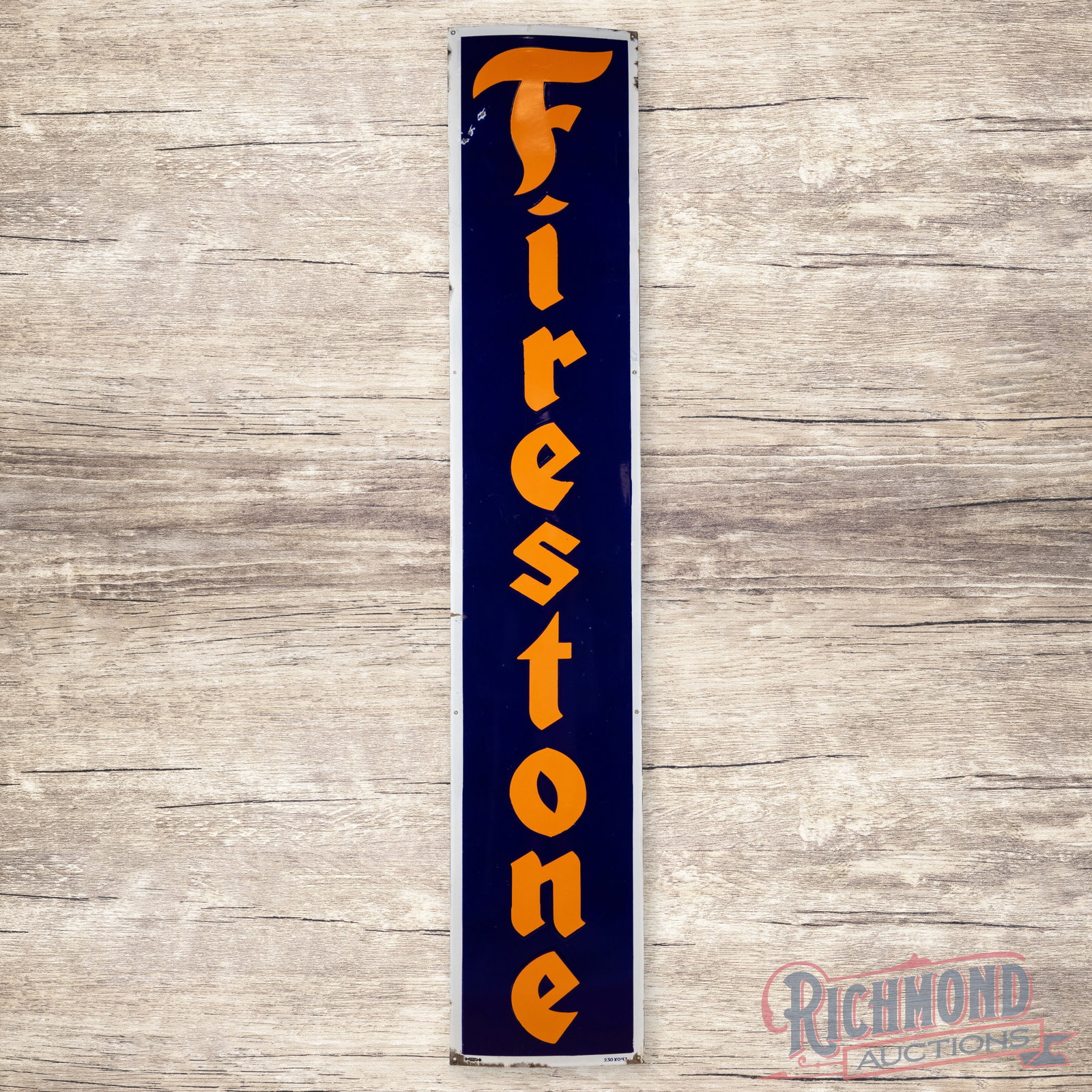 7.5' Firestone Tires Single Sided Porcelain Vertical Sign (1 of 4)