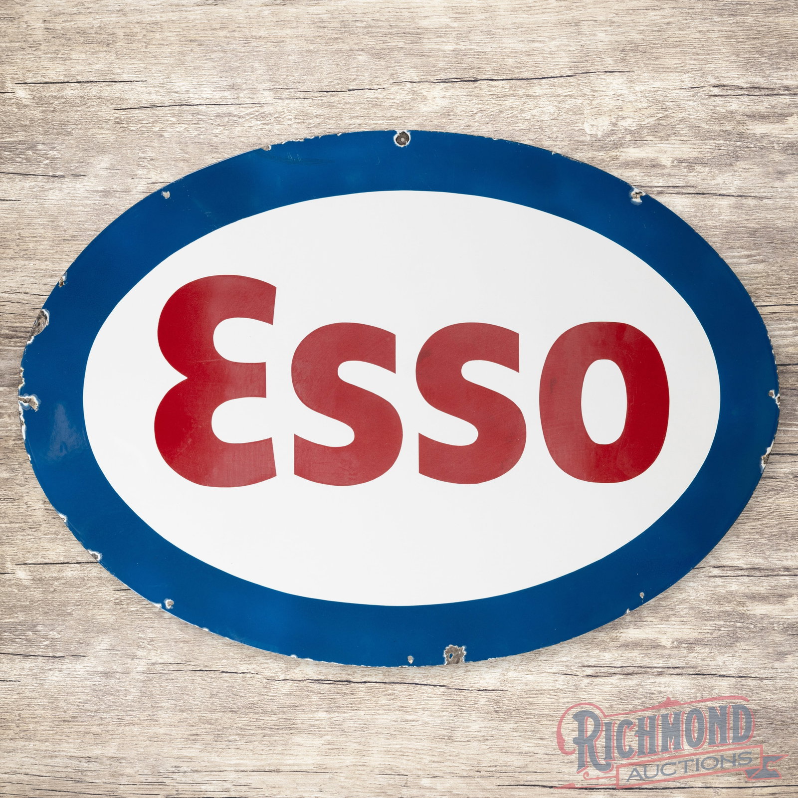 3.5' Esso Single Sided Porcelain Sign (1 of 3)