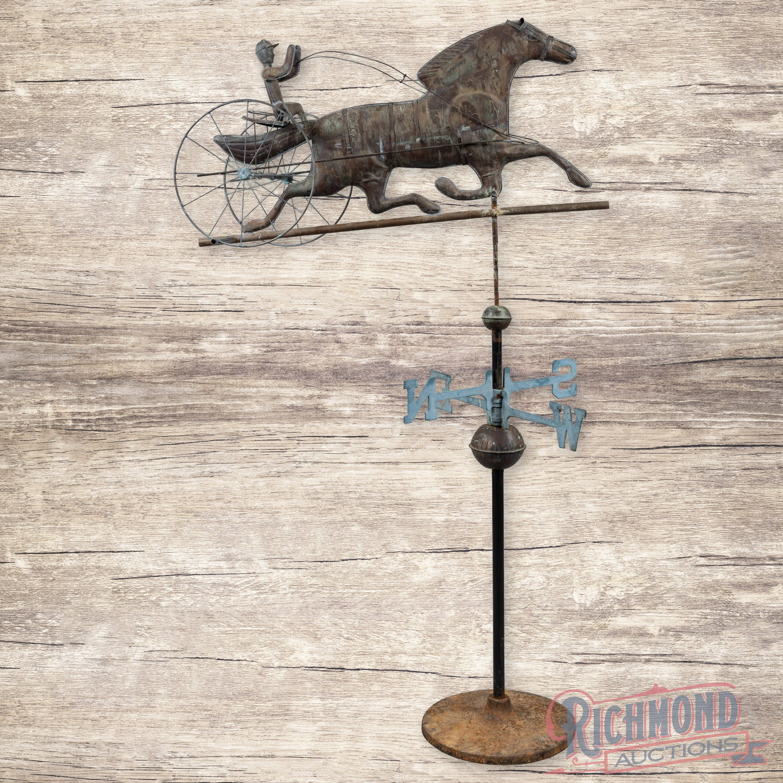 Horse & Buggy Weathervane with Pole & Base (1 of 3)