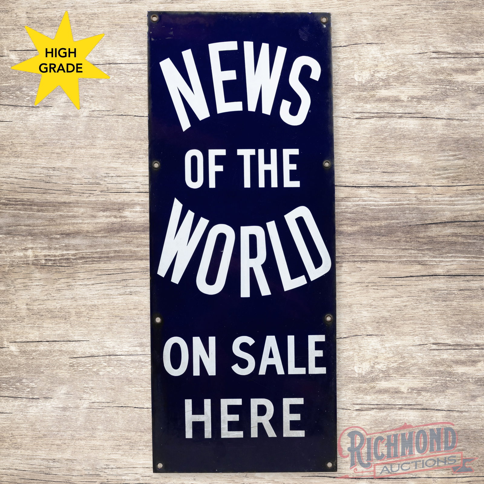 News of the World Sold Here Single Sided Porcelain Sign (1 of 3)