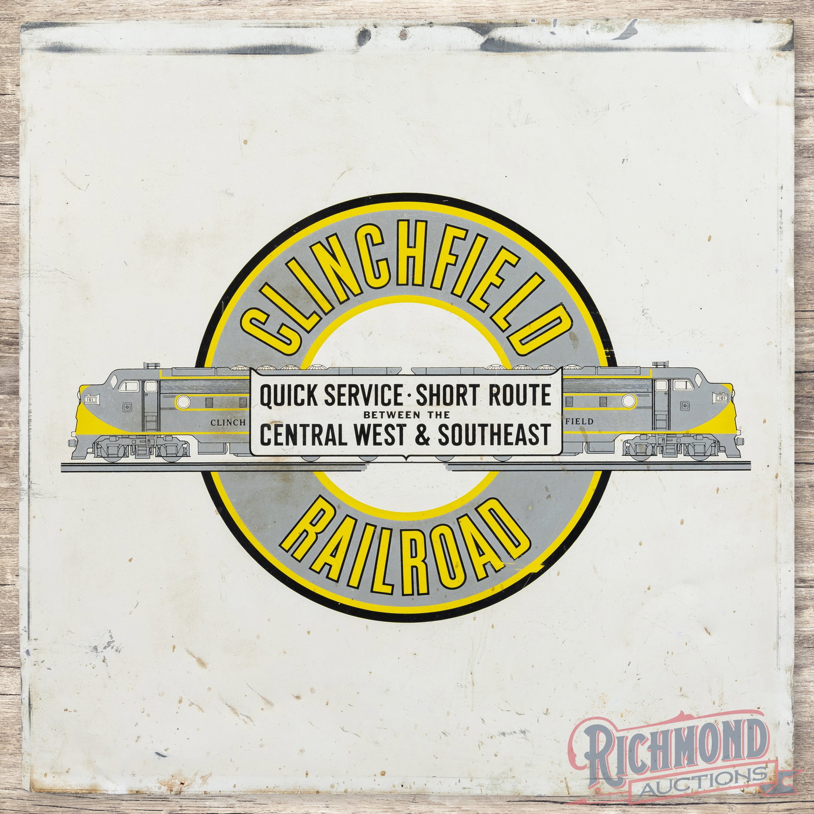 Clinchfield Railroad "Rio Grande of the East" Metal Sign (1 of 3)