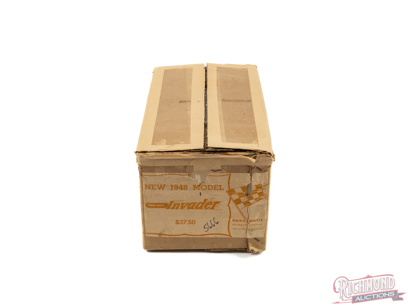 Duro-Matic McCoy Invader 1948 Model Tether Car Empty Shipping Box: Original empty one piece box. Retains label on both sides. One label is ripped with a few punctures to box. All items are guaranteed authentic by Richmond Auctions unless otherwise noted. Purchases ar