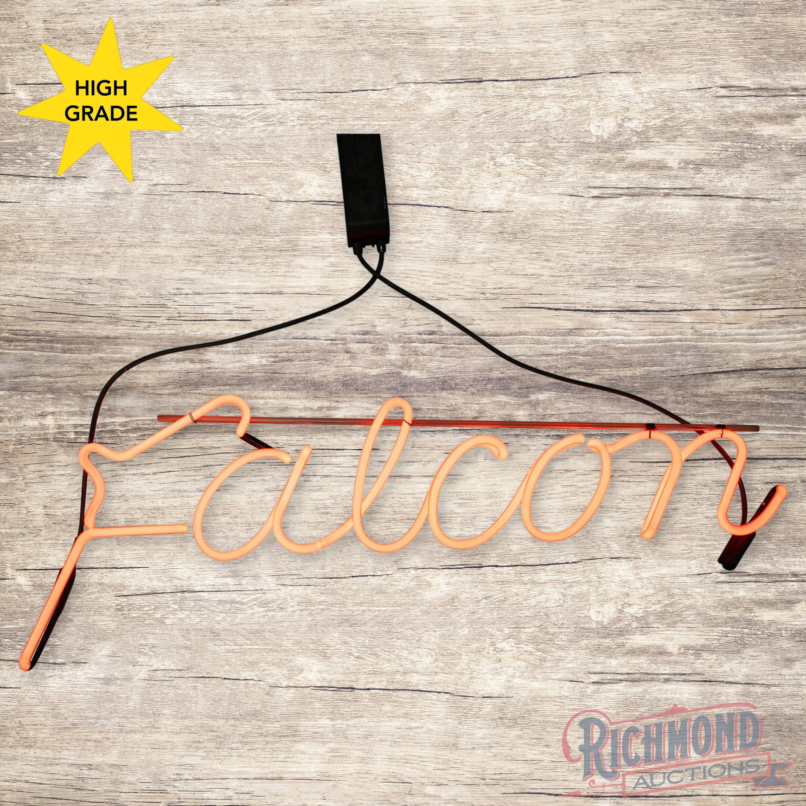 Ford Falcon Skeleton Neon Sign w/ Original Wooden Crate (1 of 5)