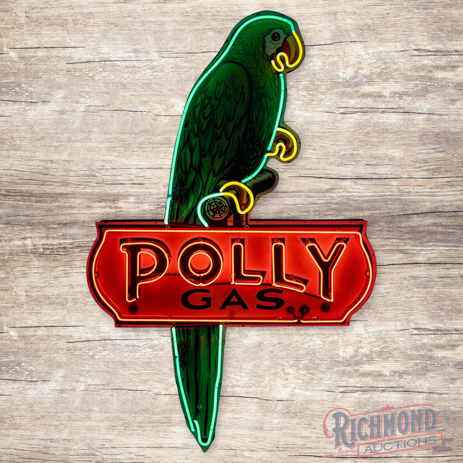 Outstanding Polly Gas Die Cut 6' Single Sided Porcelain Neon Sign (1 of 4)