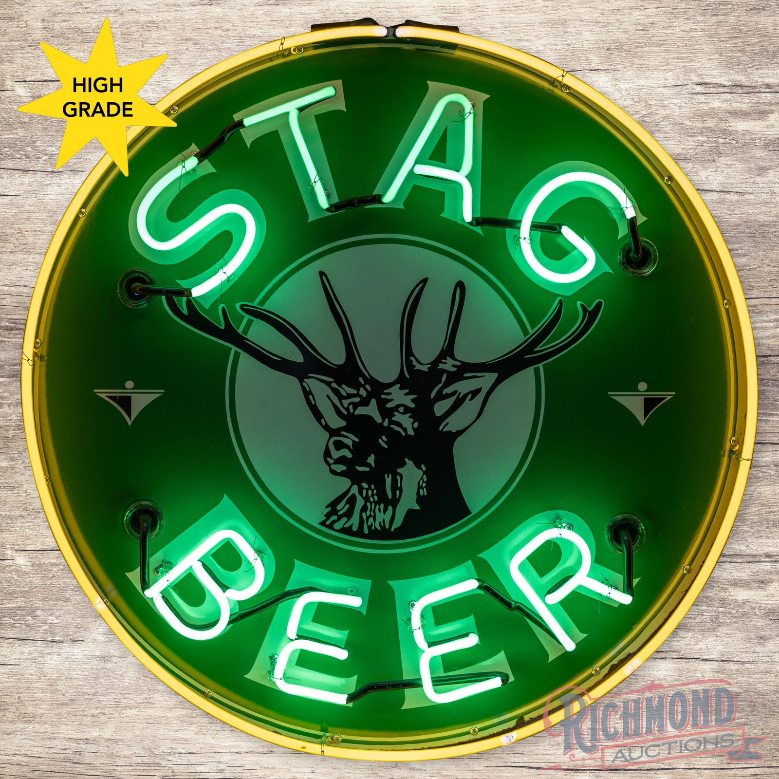 Stag Beer Single Sided Porcelain Neon Sign w/ Logo (1 of 4)