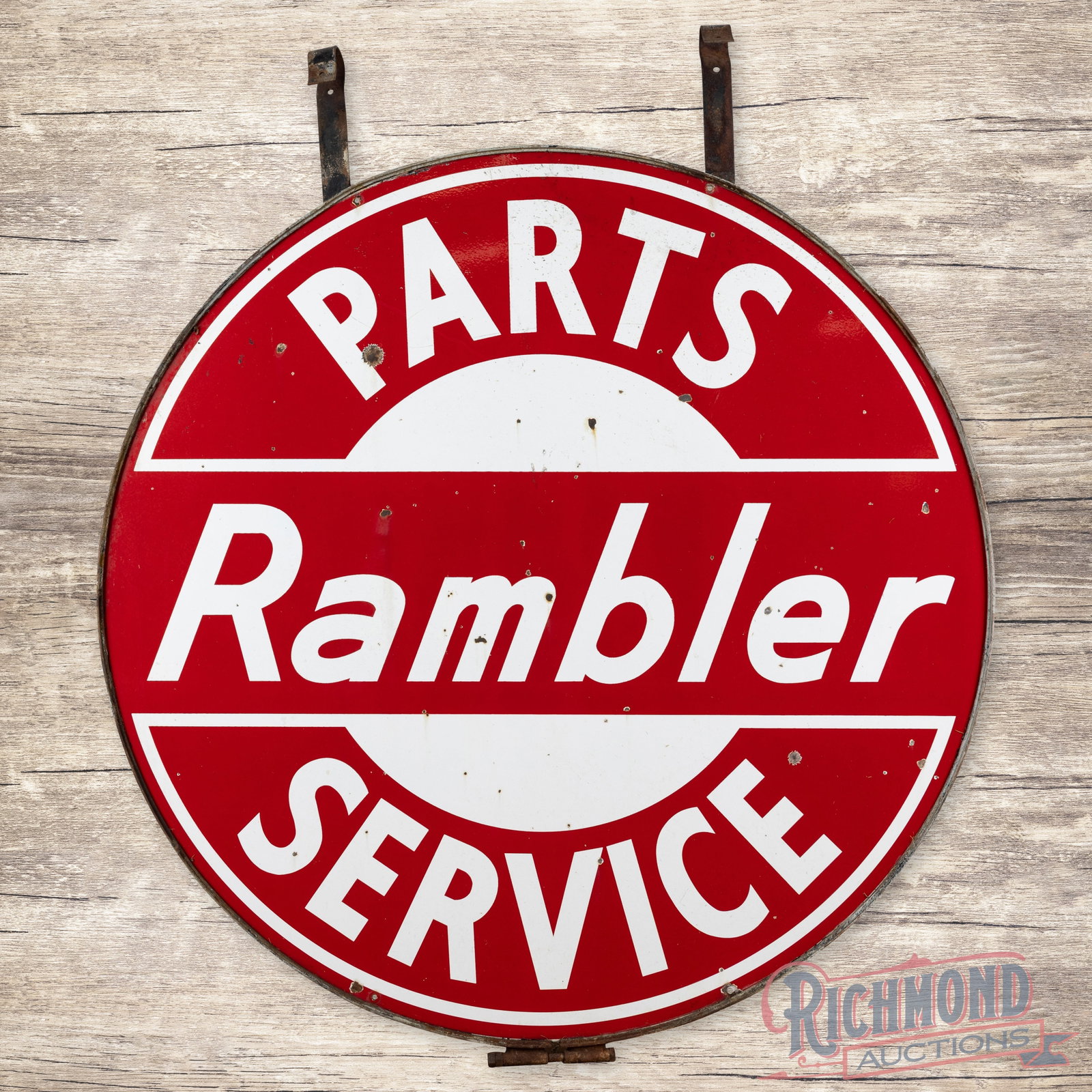 Rambler Parts Service 5' Double Sided Porcelain Sign w/ Ring (1 of 3)