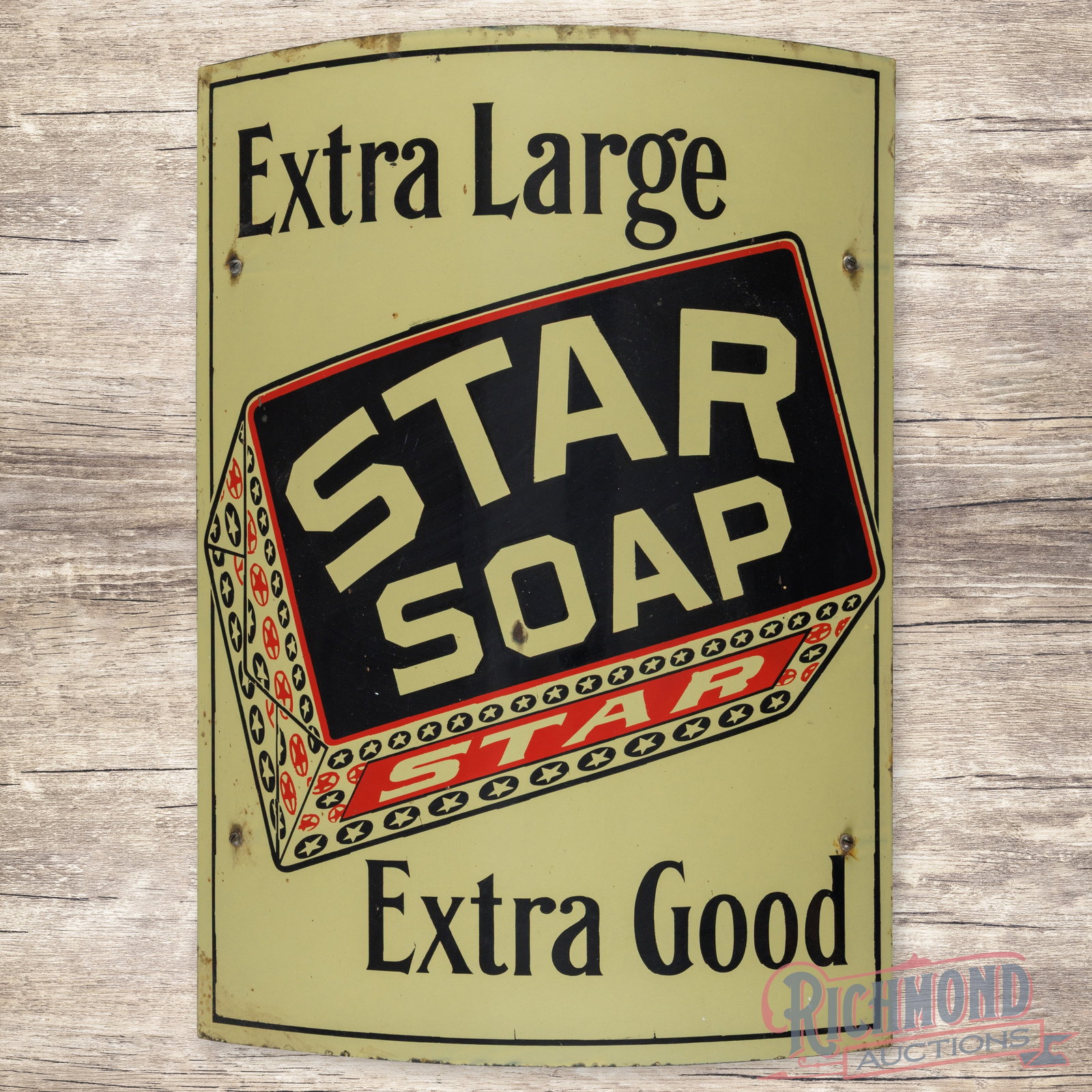 Star Soap Extra Large Extra Good Curved Single Sided Porcelain Sign w/ Bracket (1 of 3)
