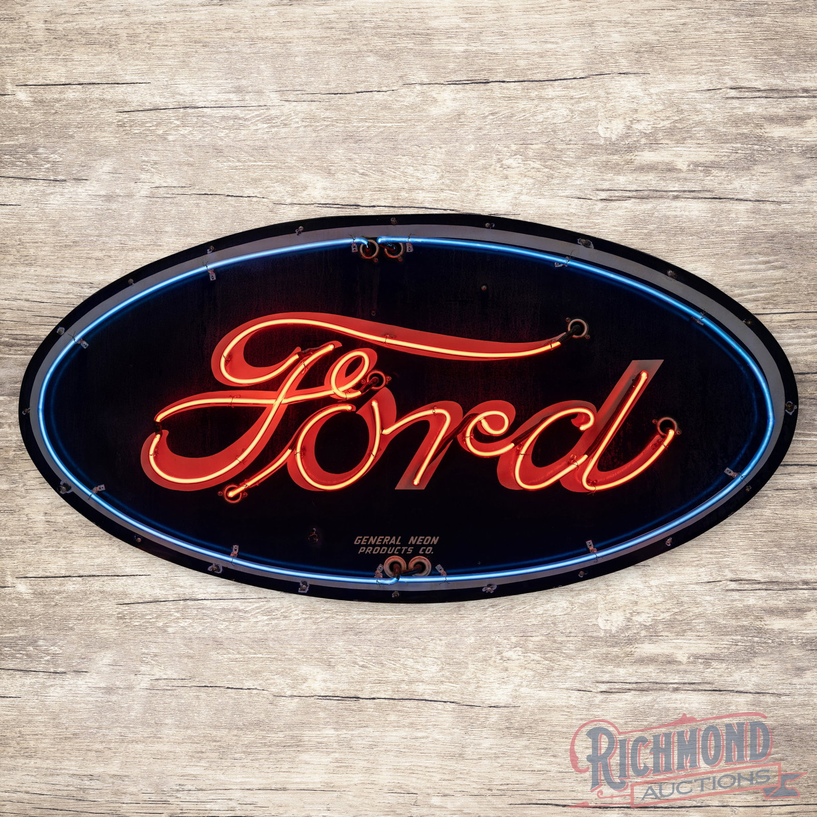 Ford Automobiles 6' Single Sided Porcelain Factory Neon Sign (1 of 4)