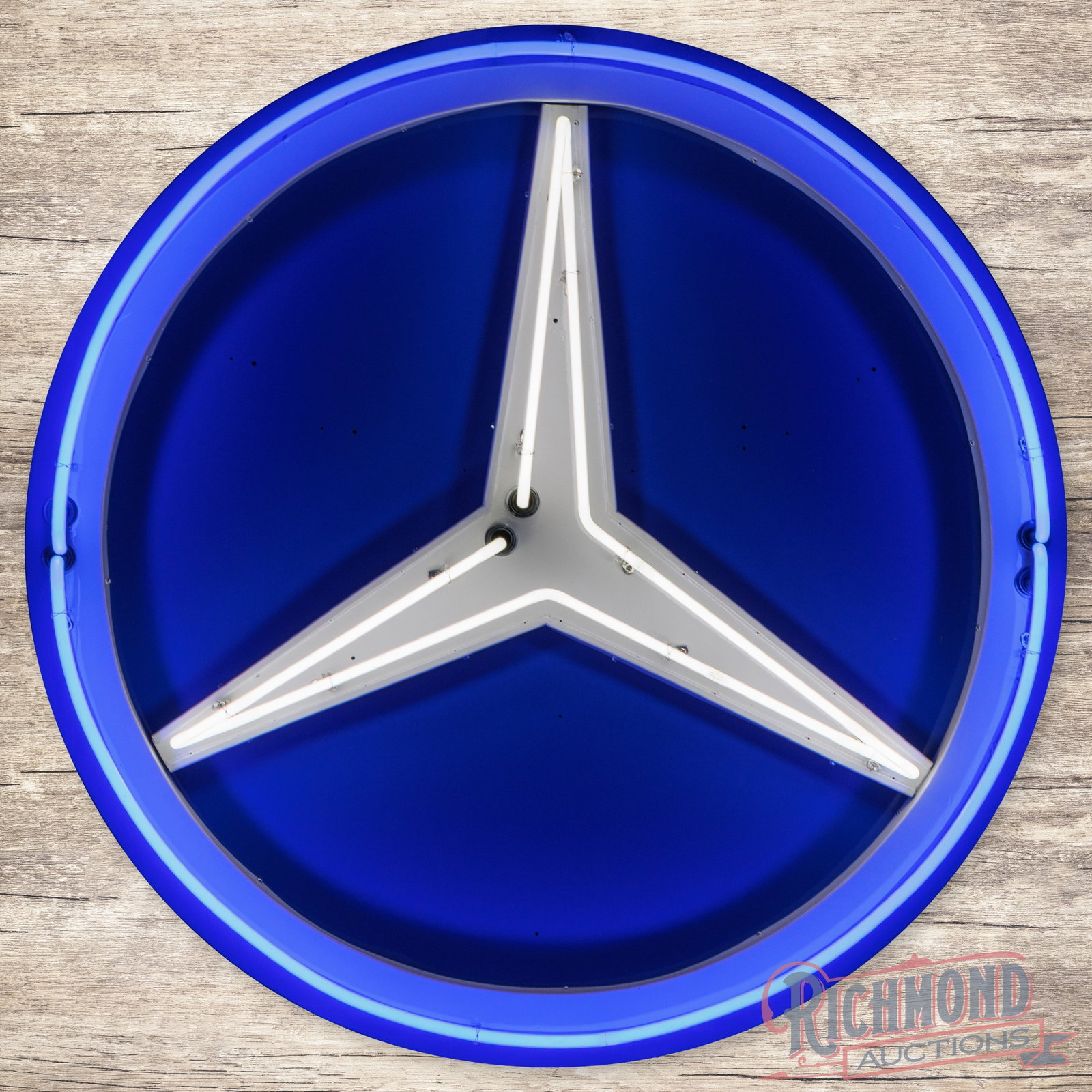 Mercedes Benz Automobiles 48" Double Sided Tin Factory Neon Logo Sign (1 of 5)