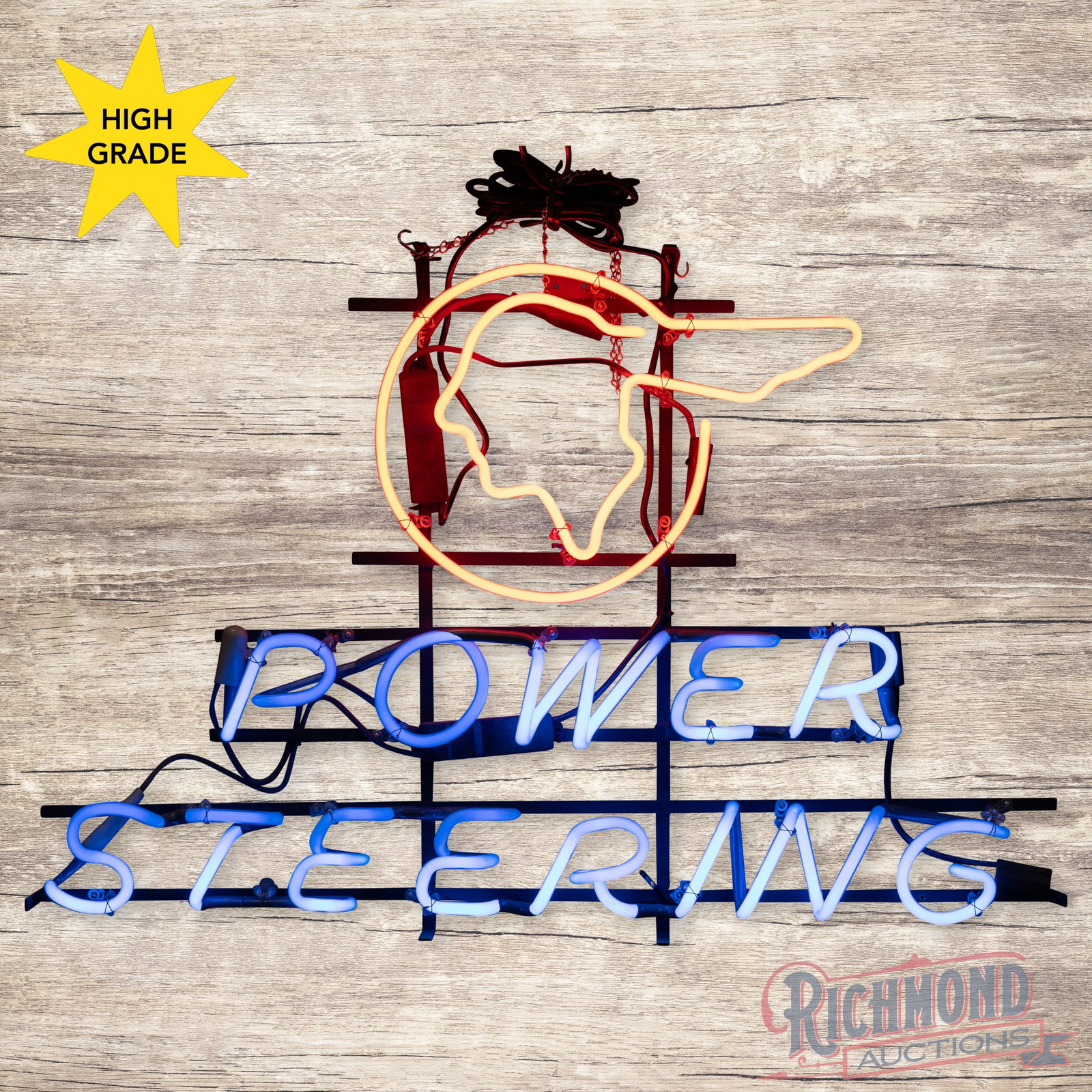 Pontiac Power Steering 36" Skeleton Neon Sign w/ Full Feather Logo (1 of 4)