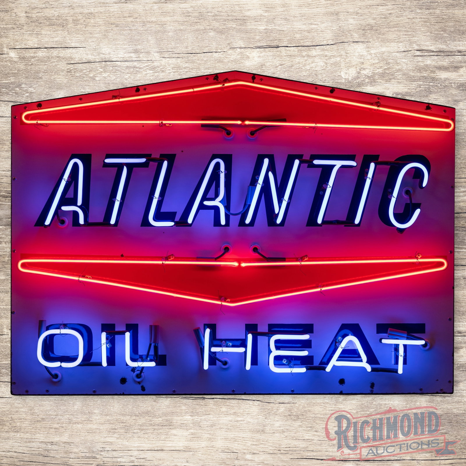 Atlantic Oil Heat 4' Single Sided Porcelain Neon Sign (1 of 4)