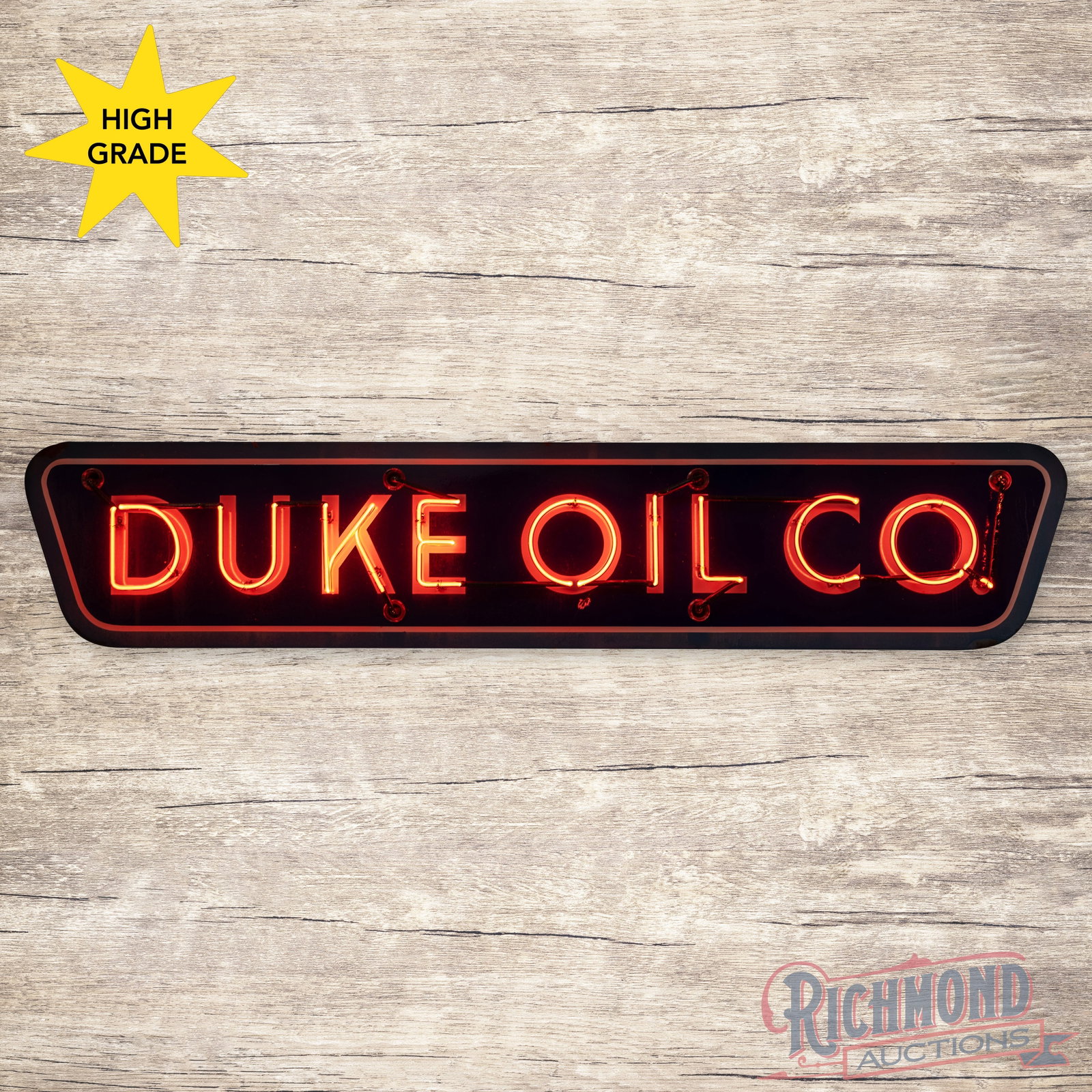 Duke Oil Company 8' Single Sided Porcelain Factory Neon Sign (1 of 4)
