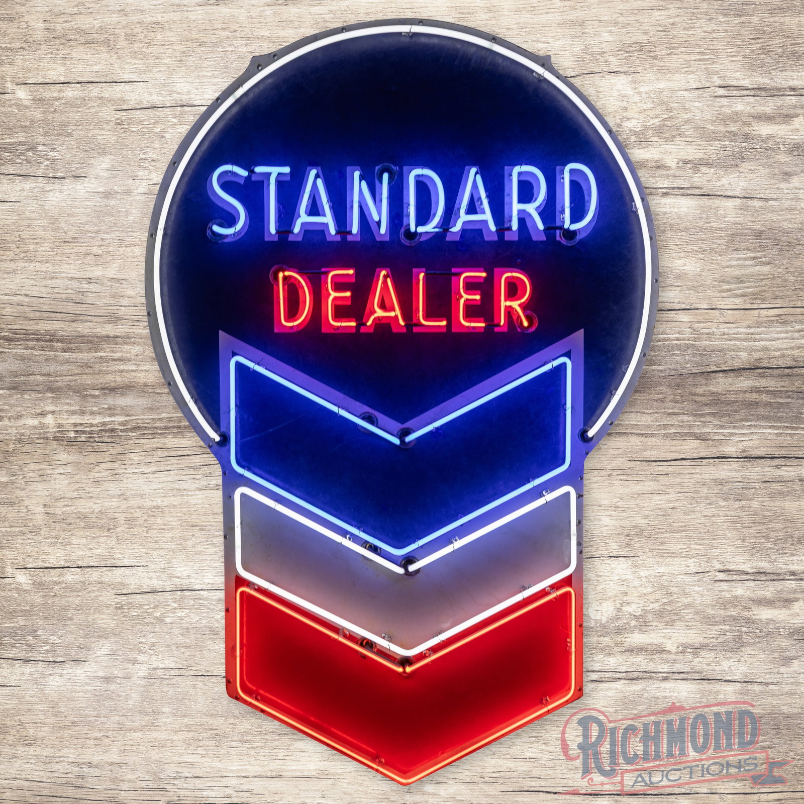 Standard Dealer 6' Die Cut Single Sided Porcelain Neon Sign w/ Hallmark (1 of 4)