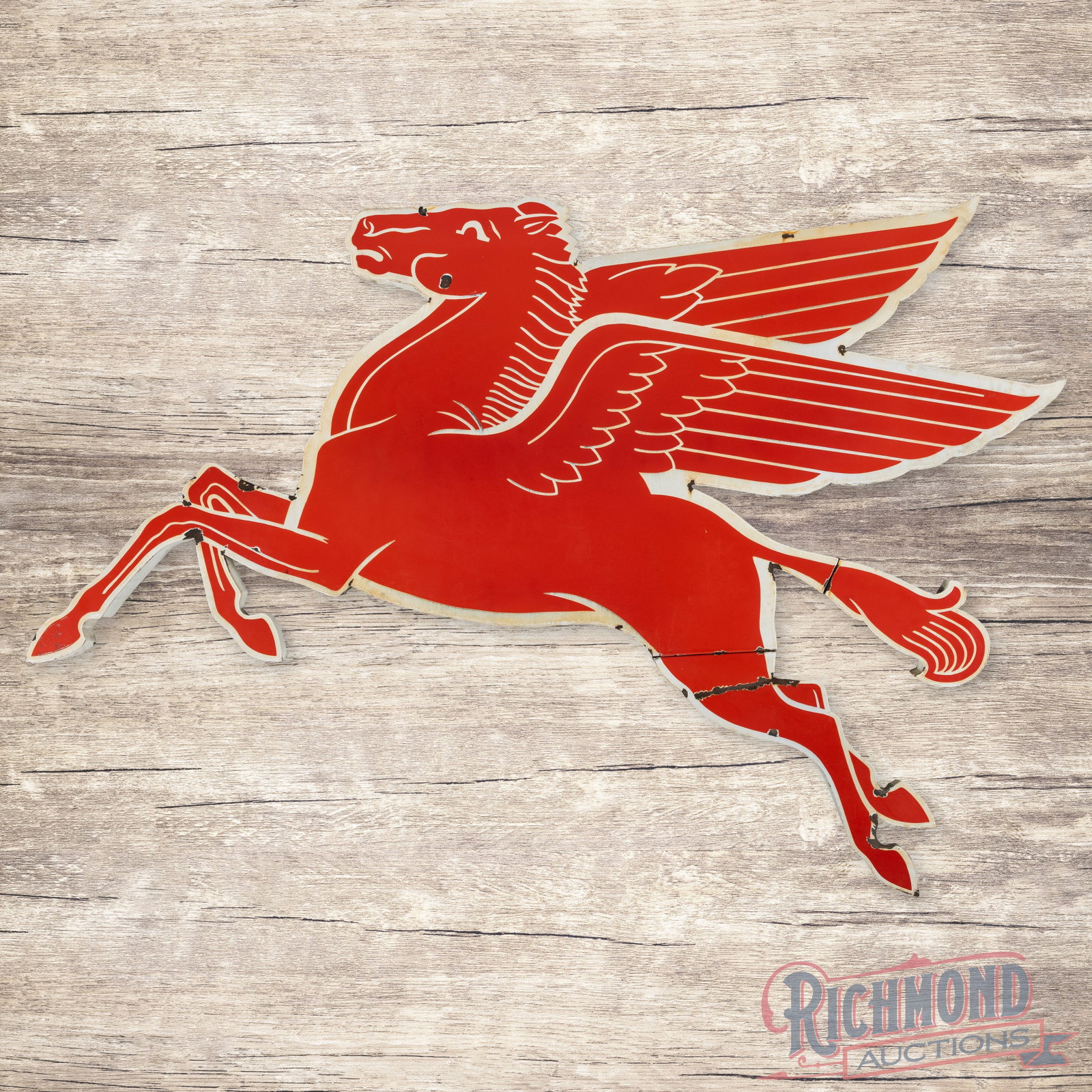 Mobil Pegasus Single Sided Porcelain Cookie Cutter Sign "Left Facing" (1 of 3)