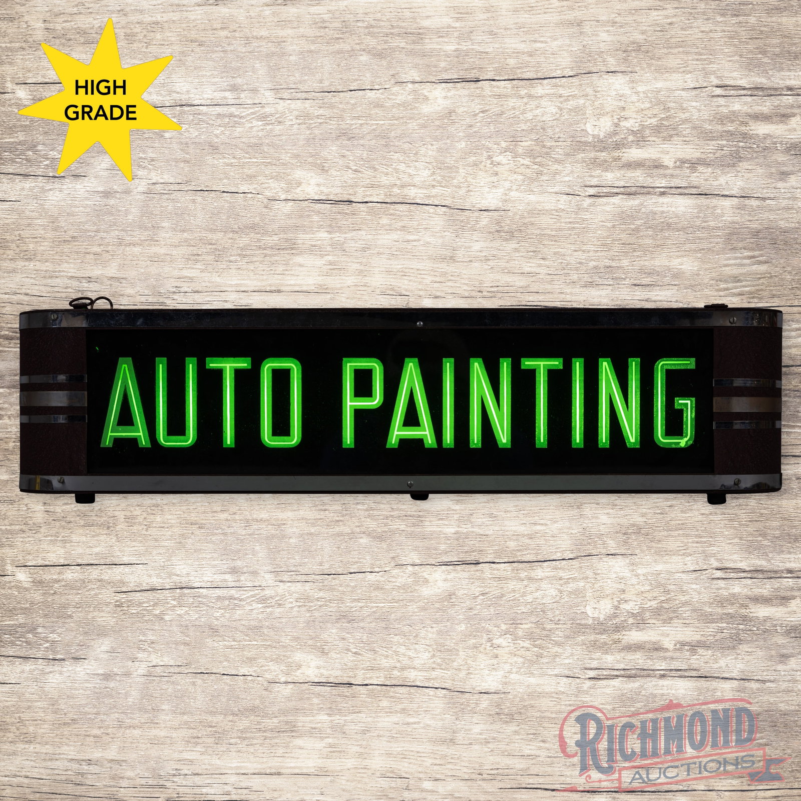 Auto Painting Reverse on Glass Neon Lighted Advertising Sign (1 of 4)