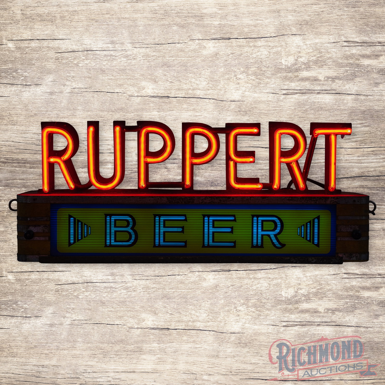 Ruppert Beer Reverse On Glass Neon Advertising Sign (1 of 4)