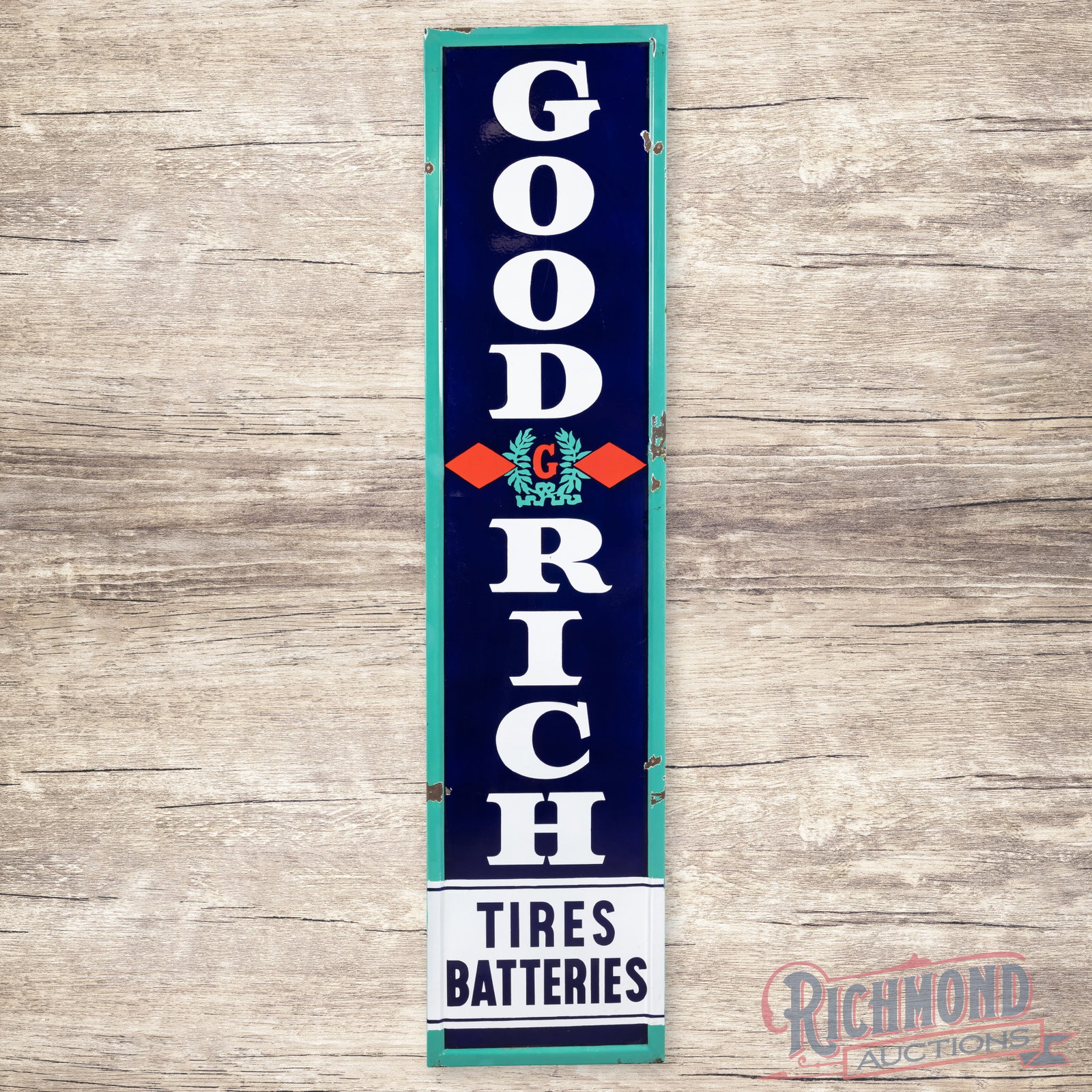Goodrich Tires Batteries 6.5' Single Sided Porcelain Logo Sign (1 of 4)