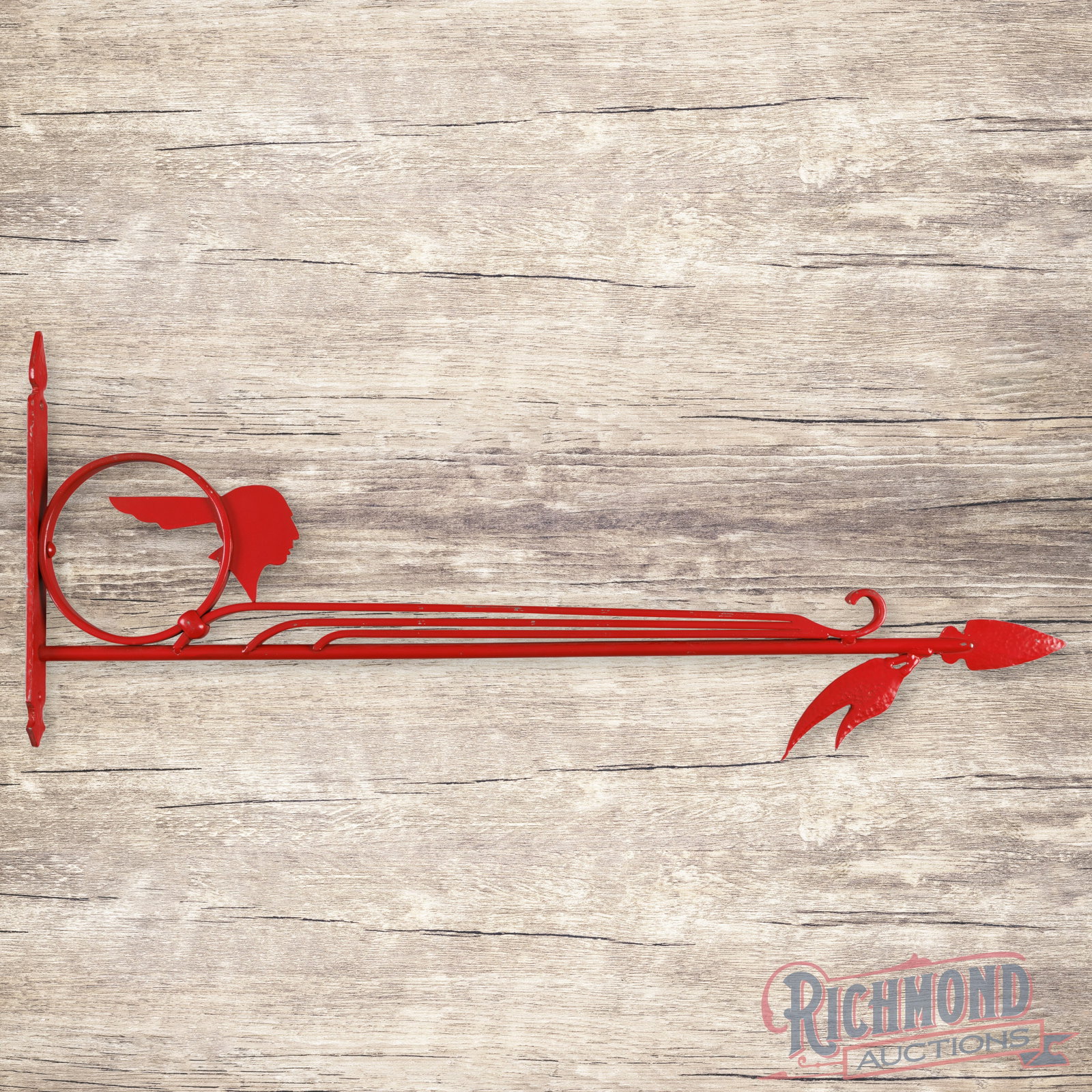Custom Pontiac Metal Sign Hanging Display Bracket "Full Feather" Logo w/ Arrow (1 of 3)