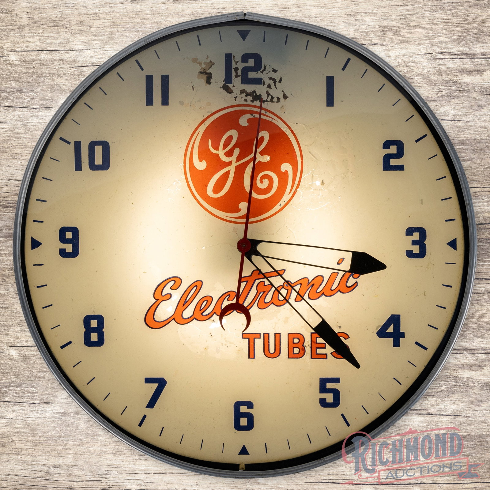 GE General Electric Electronic Tubes 18" Lighted Clock w/ Logo (1 of 4)