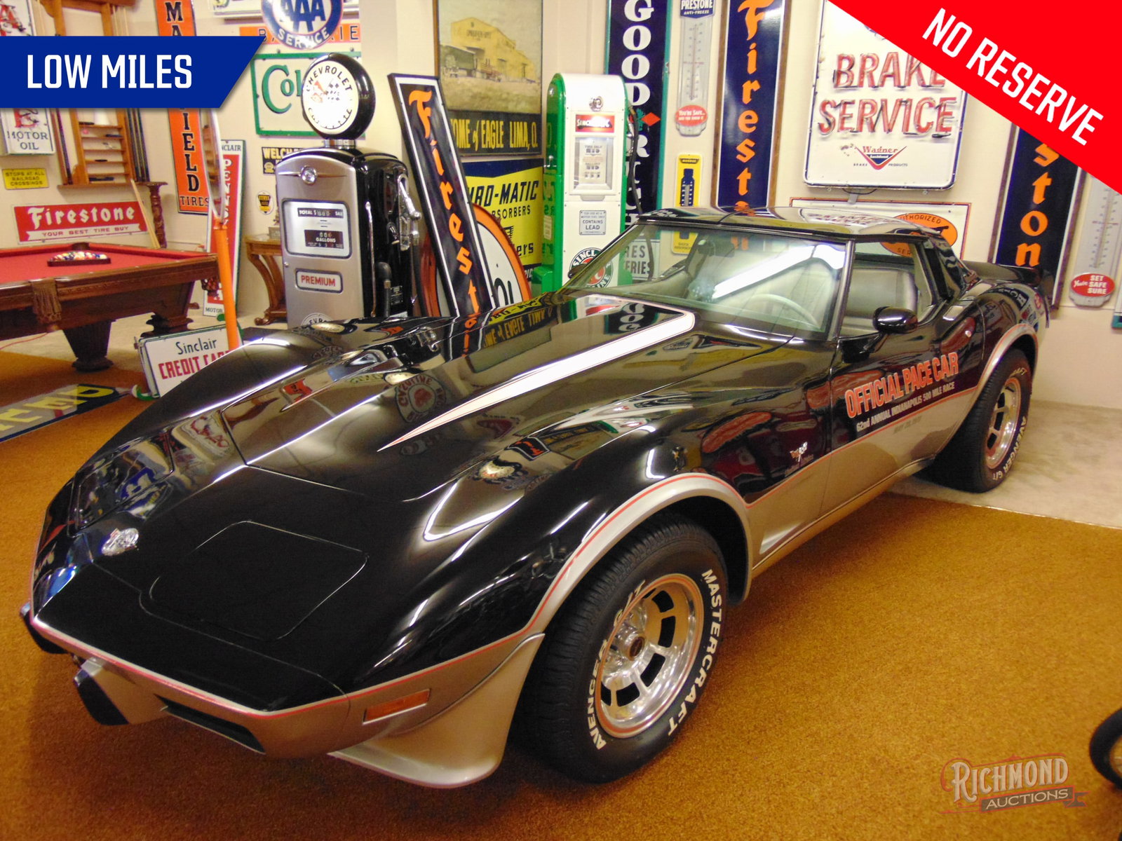 1978 Chevrolet Corvette Indy 500 Pace Car Low Miles: No Reserve. Celebrating both the Corvette's 25th anniversary and its historic first appearance as the official pace car of the Indianapolis 500, Chevrolet produced just 6,502 Limited Edition Pace Car 