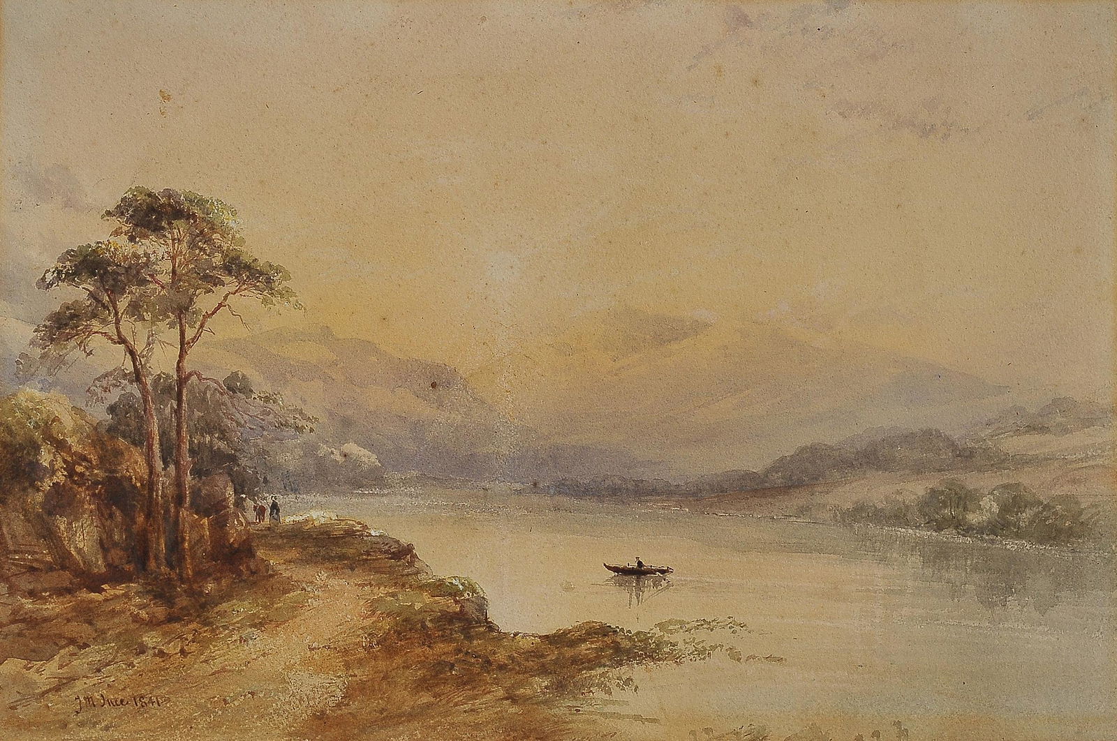 Joseph Murray Ince, Landscape: Joseph Murray IncePresteign 1806 â€“ 1889 LondonLandscapeWatercolour on paper22 x 34 cmSigned & dated 1841, l.l.