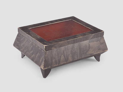 Wiener WerkstÃ¤tte, Paper Cassette: Wiener WerkstÃ¤tte - Paper cassettePleasant afternoonDesign: Hilda Jesser 1894-1985Executed: Wiener WerkstÃ¤tte ca. 1920Orange glass, diamond crack decoration, stained, marbled paperOn the bottom