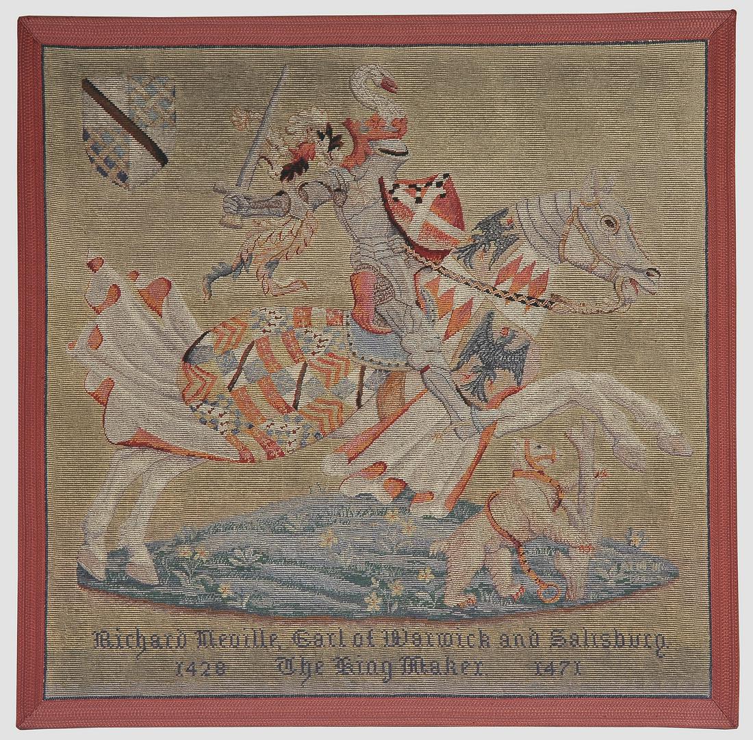 Petit Point Embroidery, Medieval Motive, ca. 1900 (1 of 2)