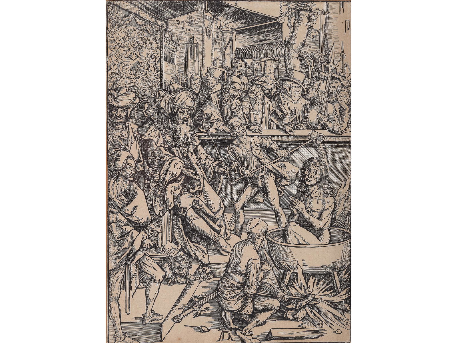 Albrecht Duerer, Nuremberg 1471 - 1528 Nuremberg, Martyrdom of John the Evangelist (1 of 3)