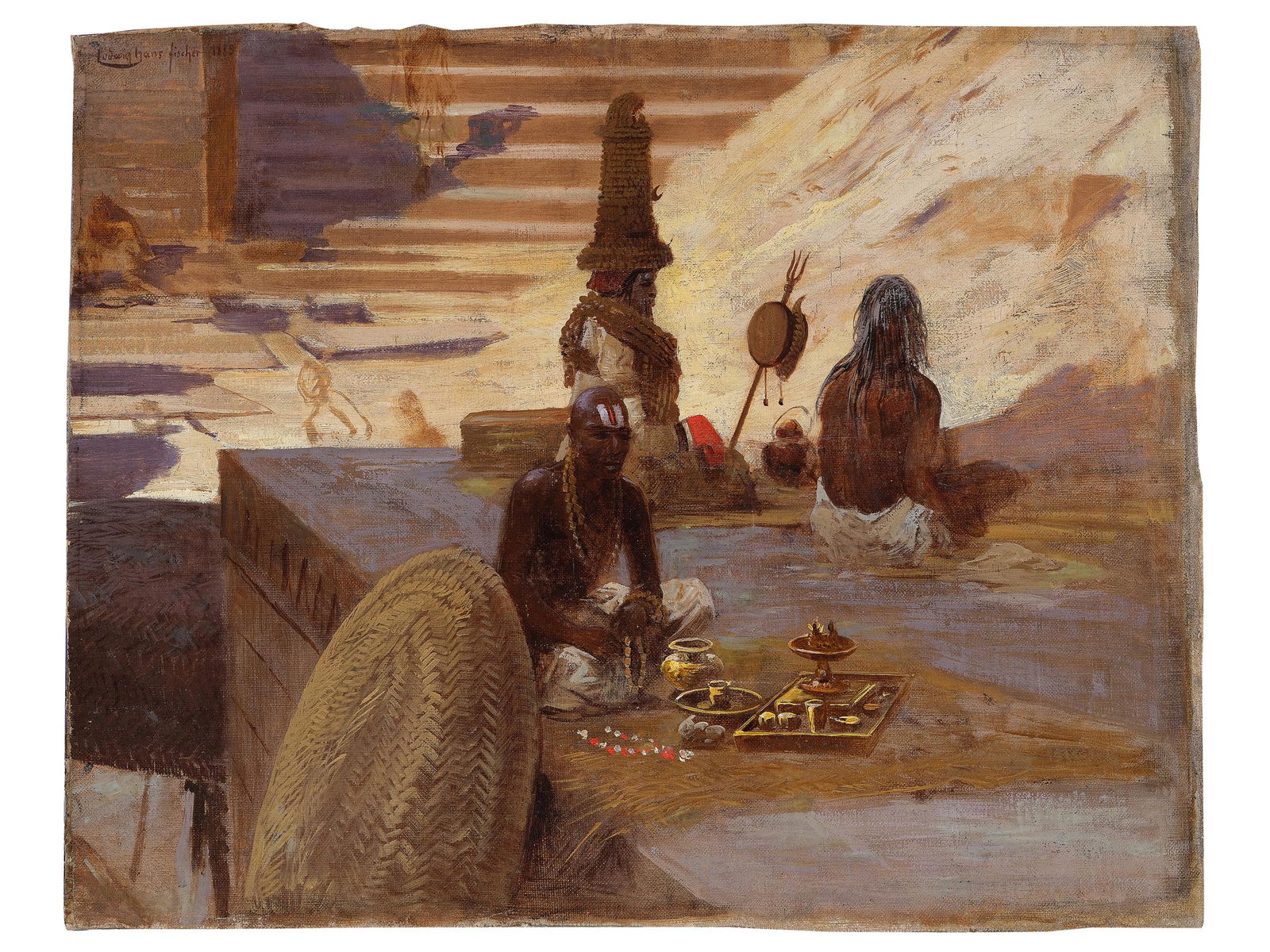 Ludwig Hans Fischer,  Salzburg 1848 - 1915 Vienna,  Motif from India (1 of 4)