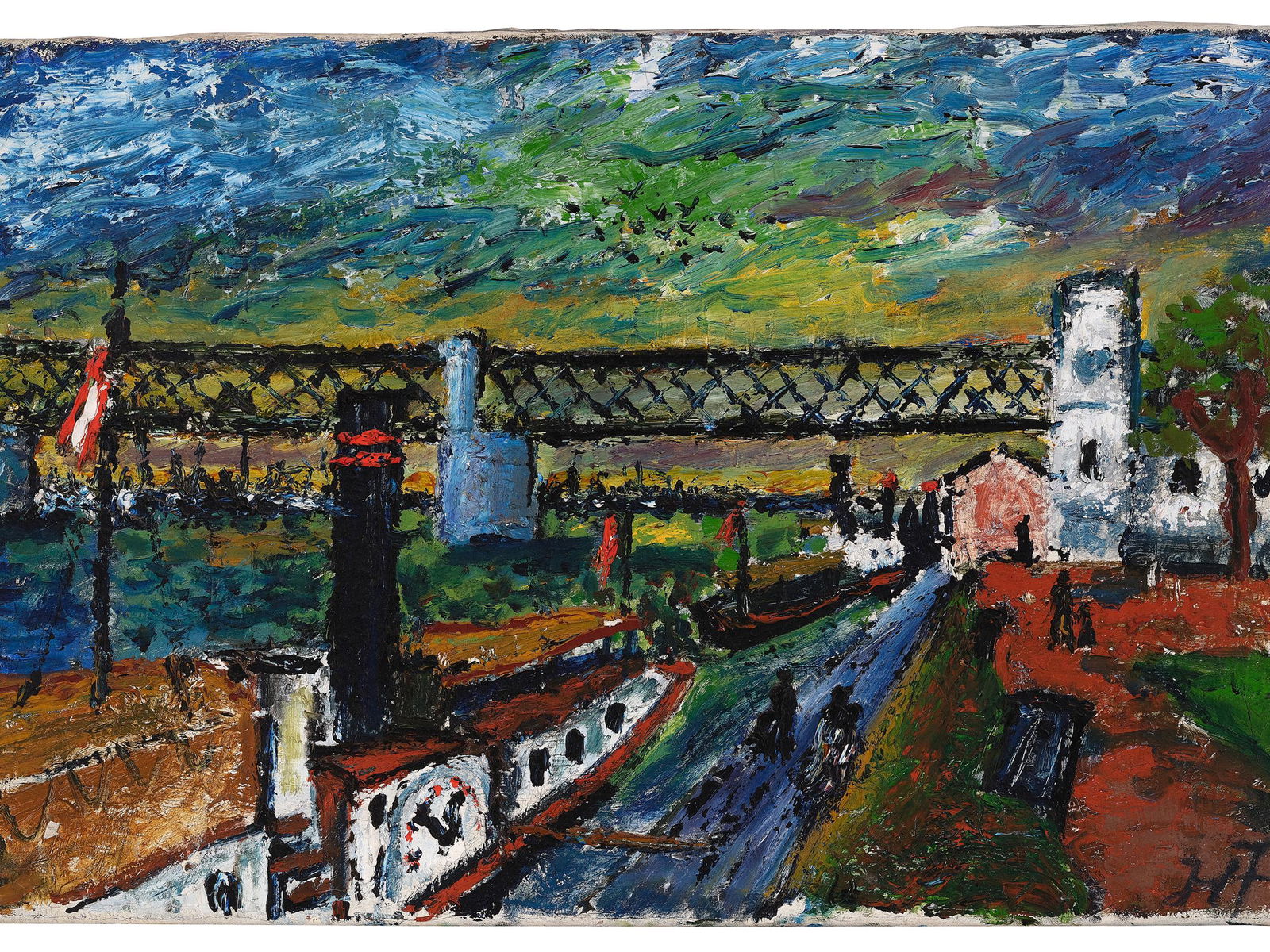 Hans Fronius,  Sarajewo 1903 - 1988 Moedling,  The old Reichsbruecke in Vienna (1 of 5)