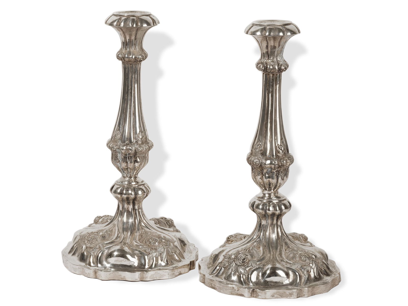 Pair of representative candlesticks,  "Alt Wien" silver,  Ca. 1850 (1 of 5)