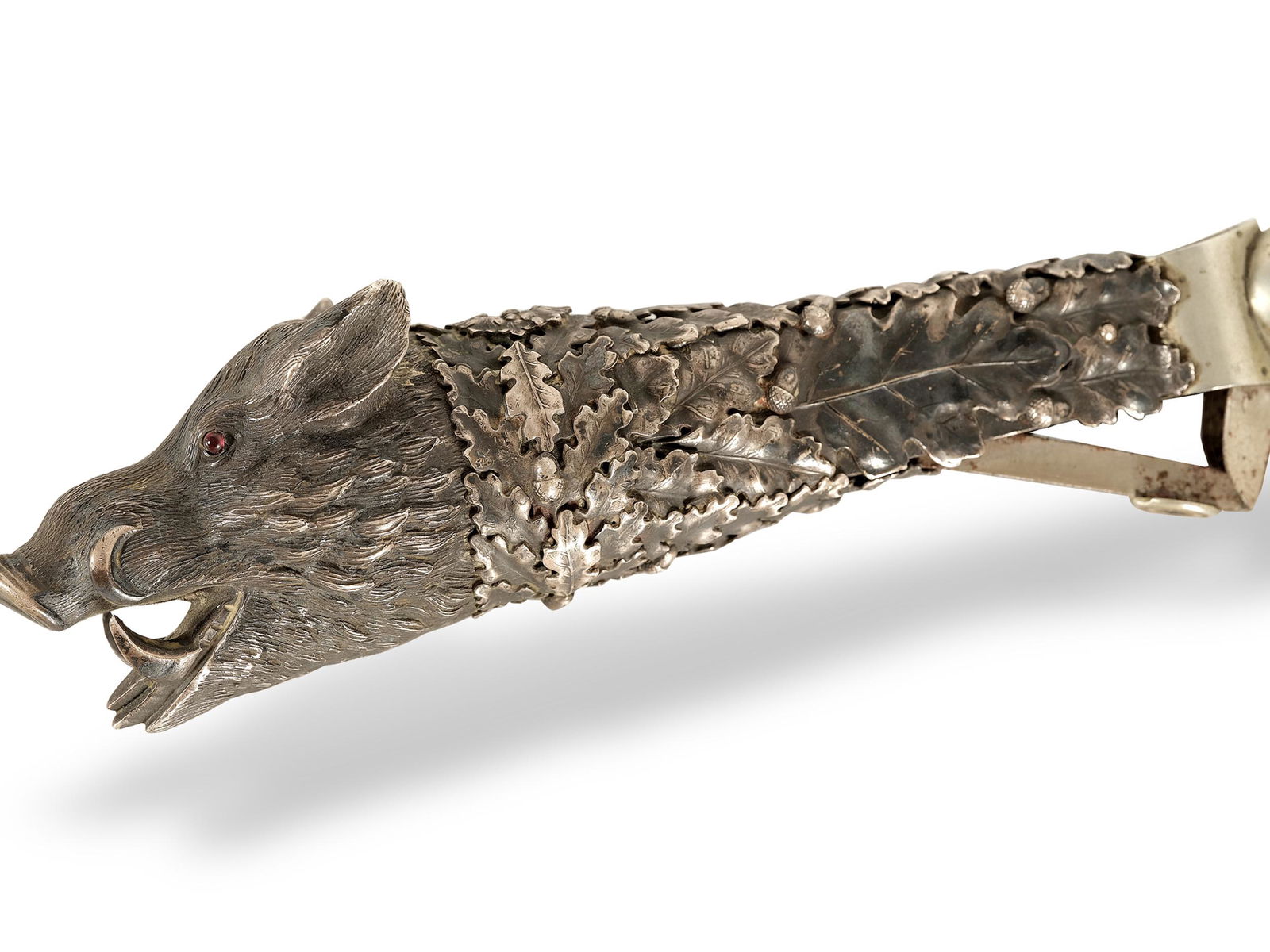 Cigar cutter in the shape of a wild boar,  Ca. 1900,  Silver (1 of 2)