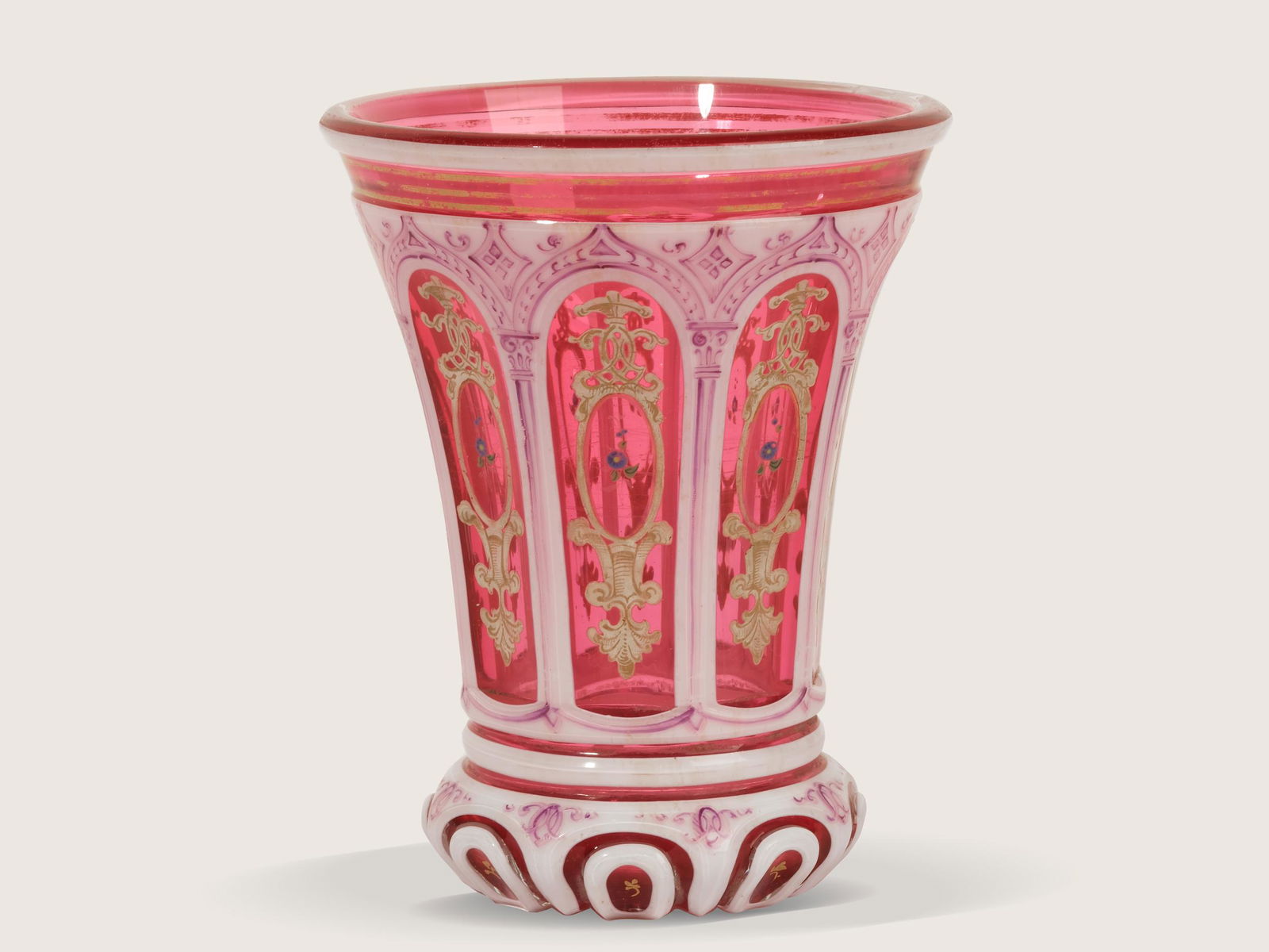 Biedermeier glass cup,  Ca. 1835/40,  Views of Karlsbad (1 of 2)