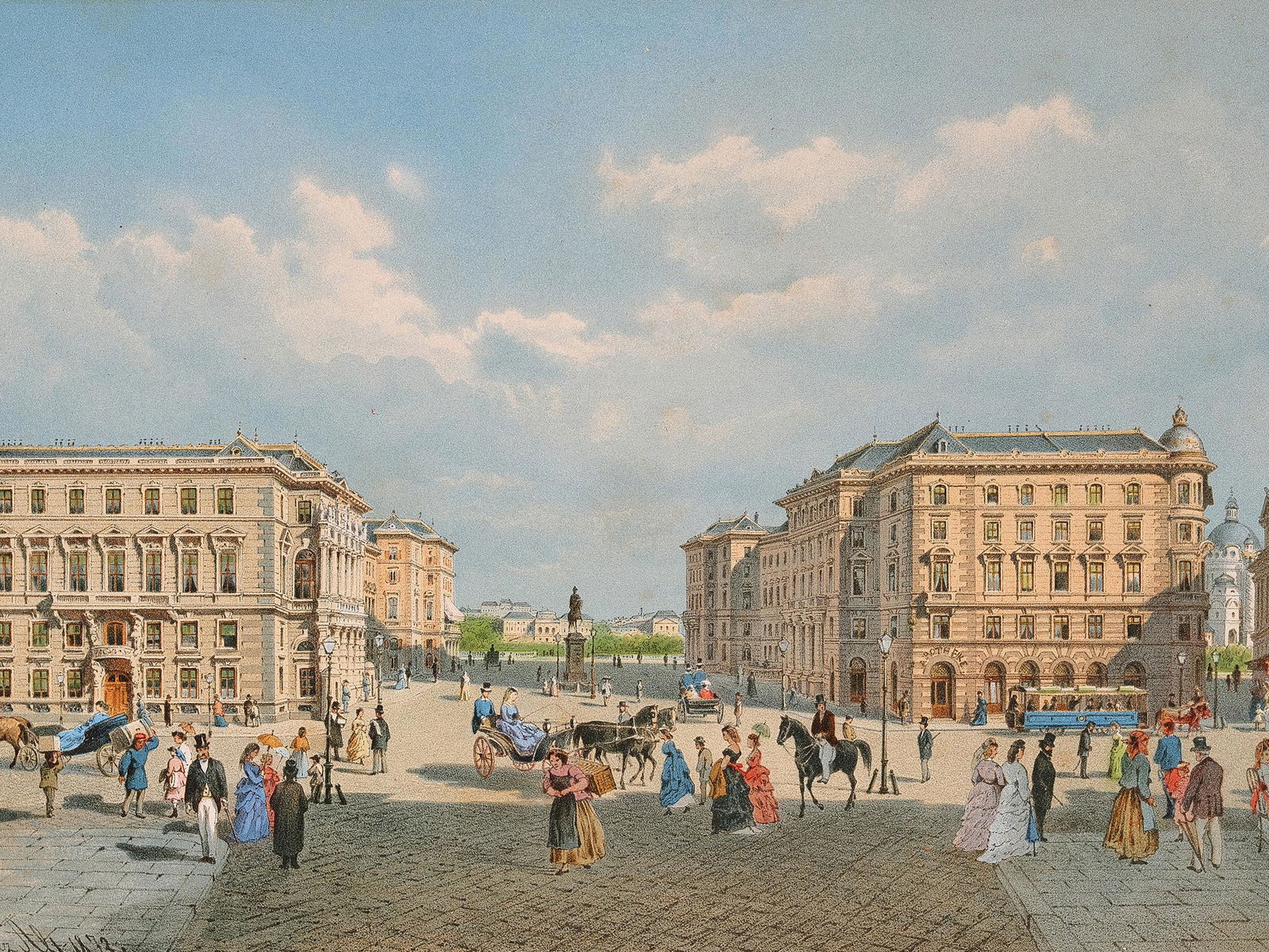 After a watercolor by Franz Alt, Vienna 1821 - 1914 Vienna, Schwarzenbergplatz: After a watercolor by Franz AltVienna 1821 - 1914 Viennaâ€œSchwarzenbergplatz”Ca. 1900Printing on paper24,5 x 37 cm