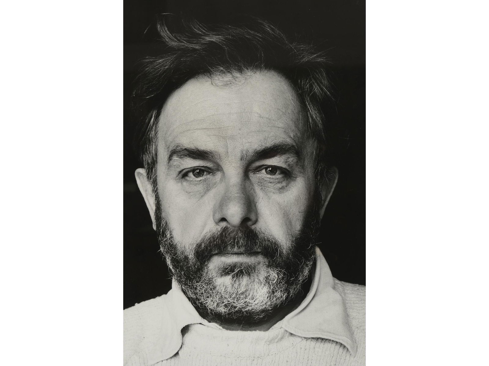 Arnulf Rainer, born Baden 1929, Portrait photo: Arnulf Rainer born Baden 1929 Portrait photo 60.6 x 44.4 cm, with frame 72.5 x 52.5 cm Inscribed, signed & numbered on the reverse 11/72